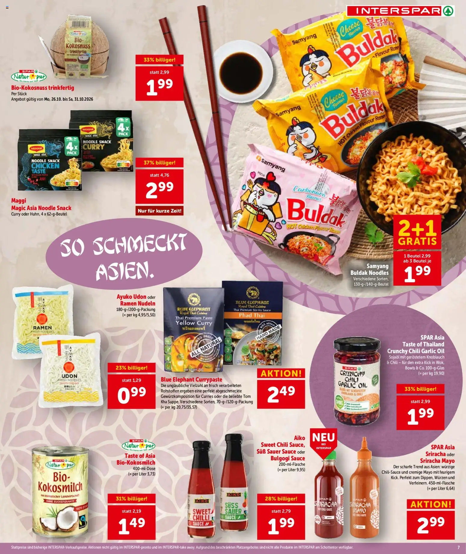Interspar Broschüre gültig ab 27.10.2026 | Seite: 7 | Produkte: Chili, Kokosmilch, Würzen, Nudeln