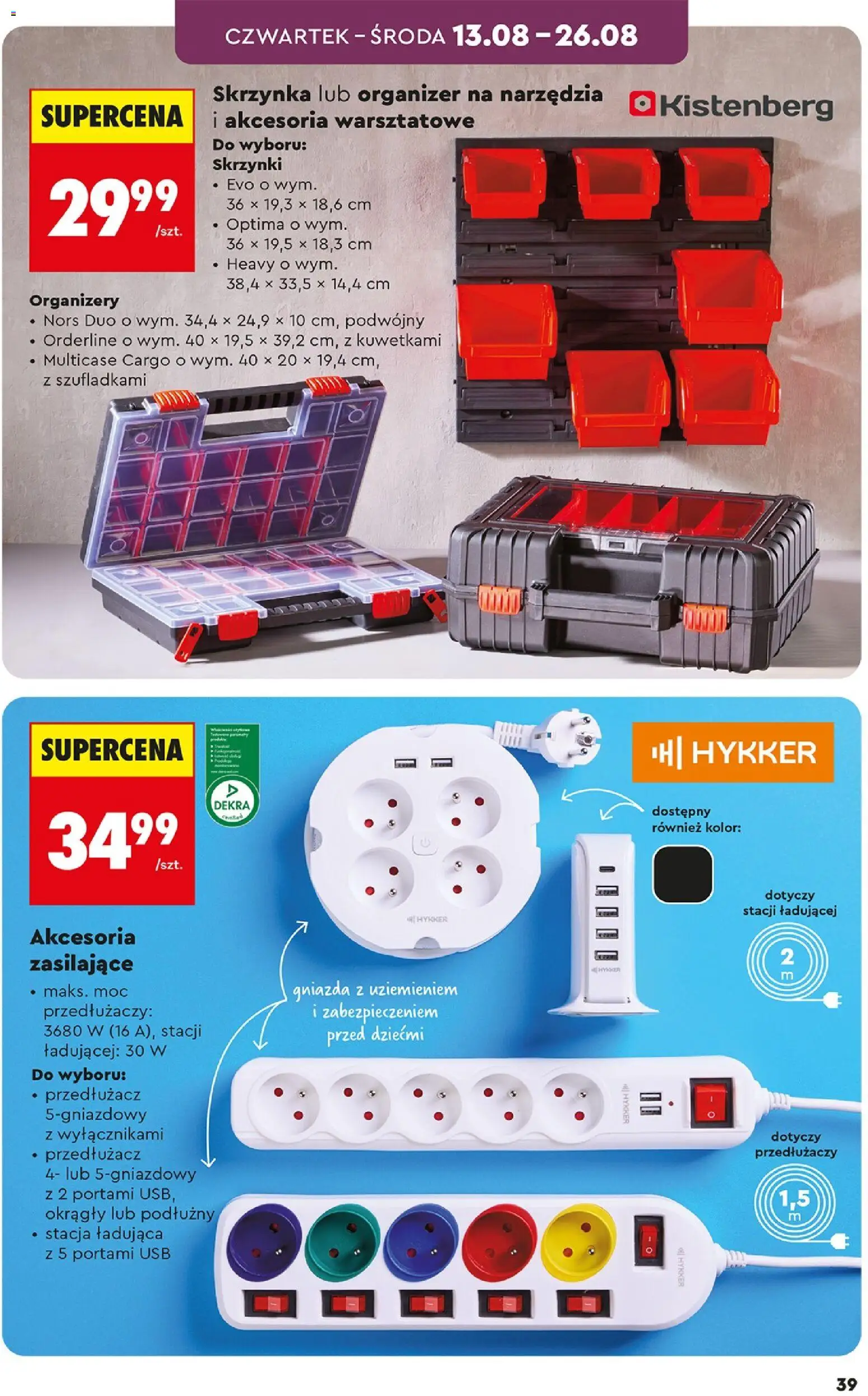 Biedronka Polsko leták - Hity i inspiracje od 10.08.2026 | Strana: 39 | Produkty: Organizér, USB