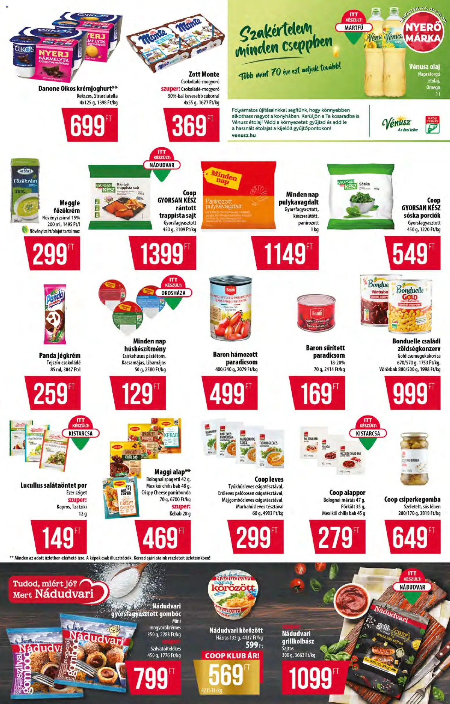 COOP akciós ujság - amely érvényes a következő dátumtól: 04.06.2026 | Oldal: 5 | Termékek: Csiperkegomba, Csemegekukorica, Étolaj, Grill
