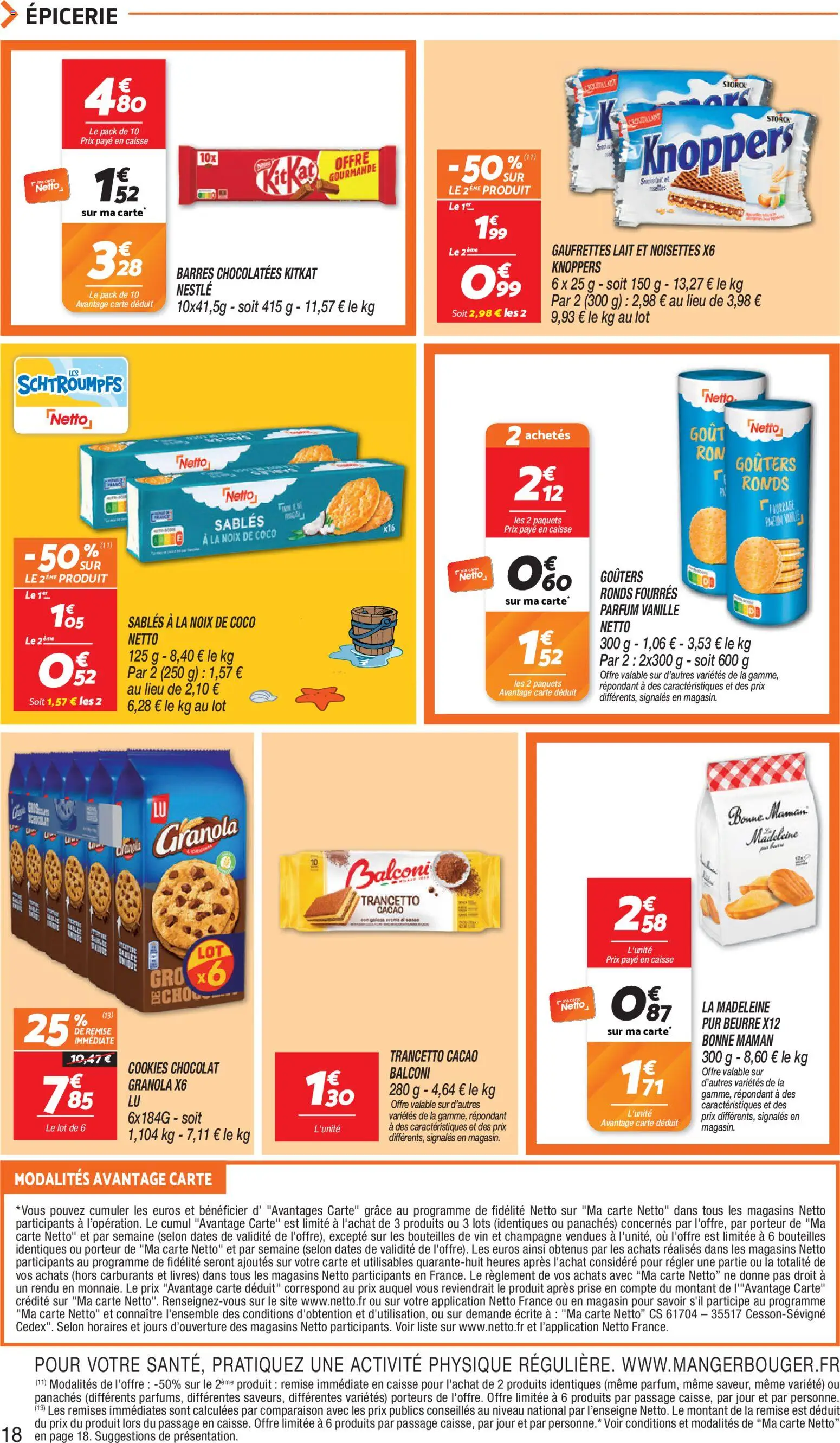 {H1} | Page: 18 | Produits: Noix de coco, Beurre, Chocolat, Granola