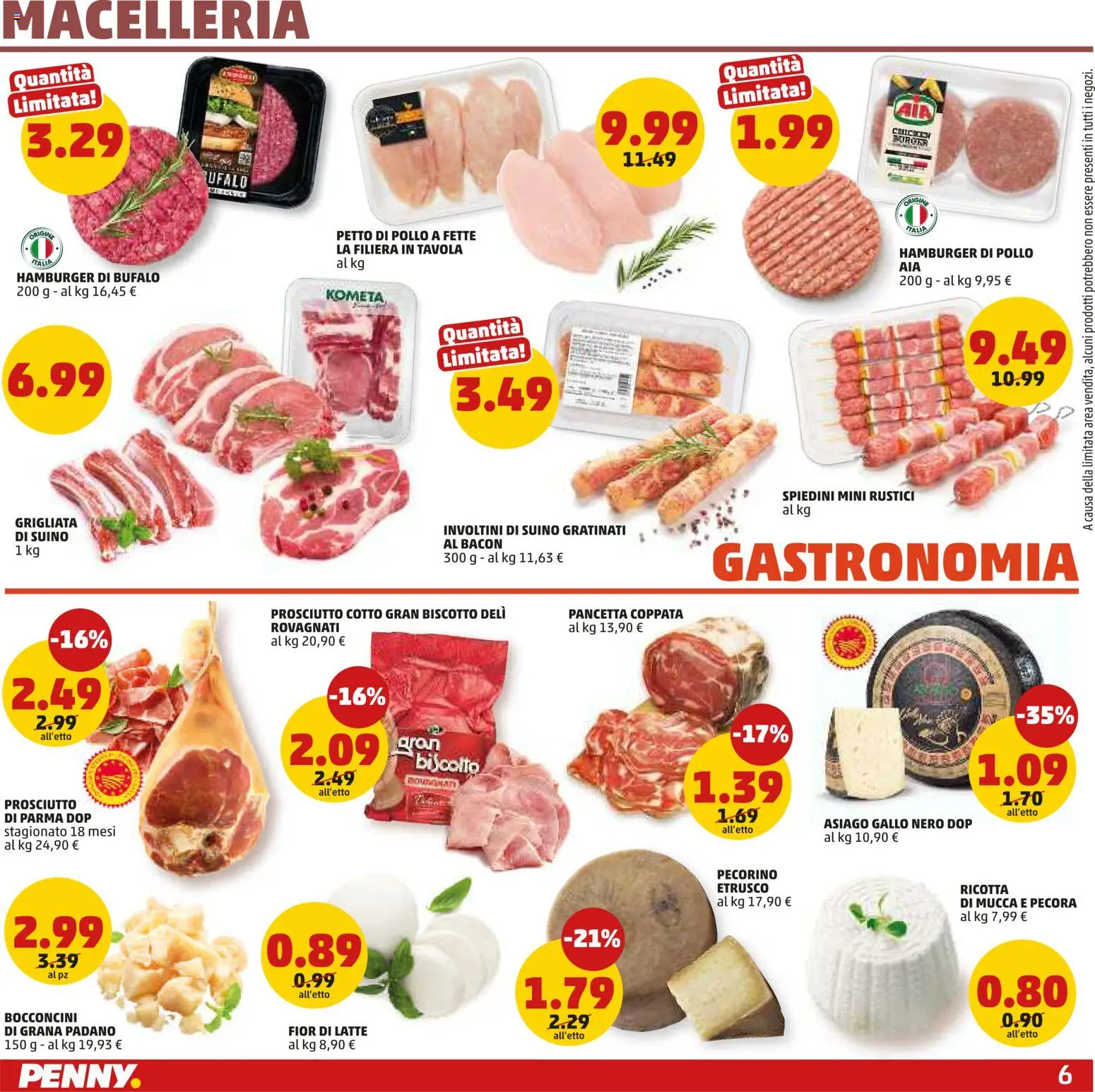 Volantino PENNY del 21.05.2026 | Pagina: 6 | Prodotti: Prosciutto Cotto, Grana Padano, Ricotta, Rustici