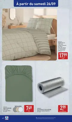 Aldi - Prévisualisation de PARURE DE LIT, 100% coton. Contient une housse de couette d'env. 240 x 220 cm et 2 taies d'oreiller d'env. 65 x 65 cm. valide à partir de 22/09/2026 | Page: 48