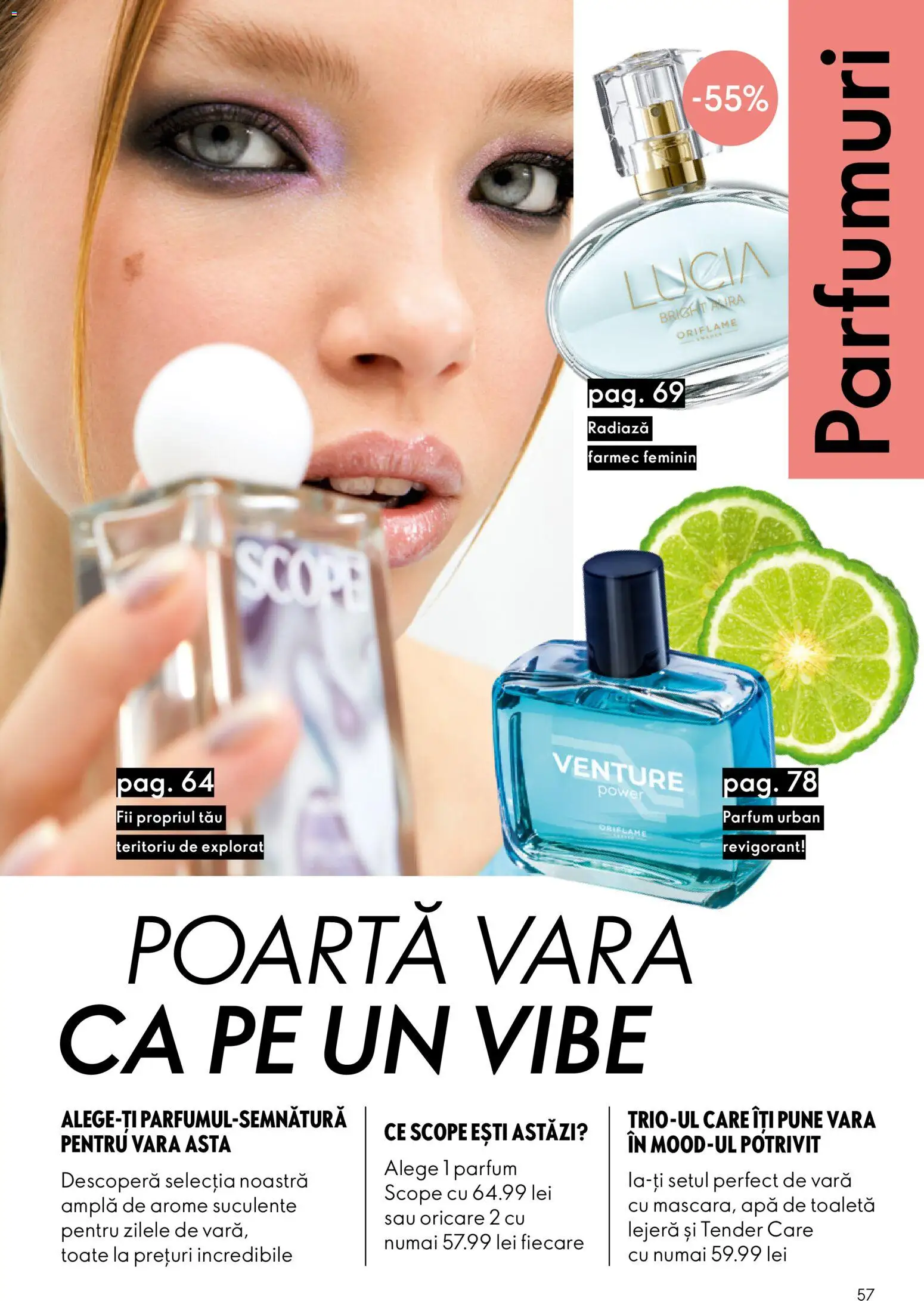 Noul catalog Oriflame – valabil de la 29.07.2026 | Pagină: 57 | Produse: Toaletă, Parfum, Apă, Power