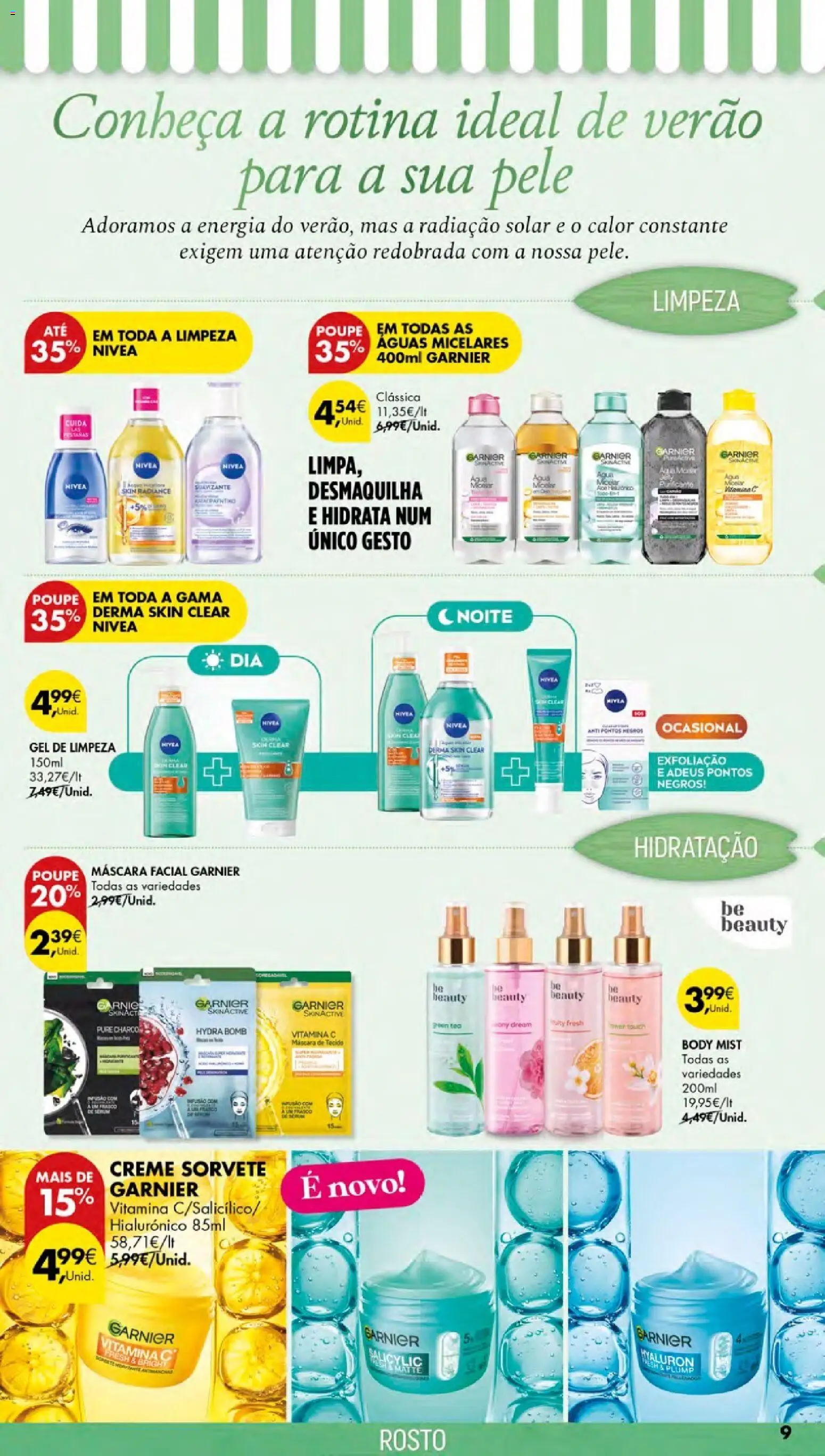 Pingo Doce Especial Beleza 2026 Açores │ válido de 23/07/2026 | Página: 9 | Produtos: Máscara facial, Vitamina c, Sorvete, Gel de limpeza