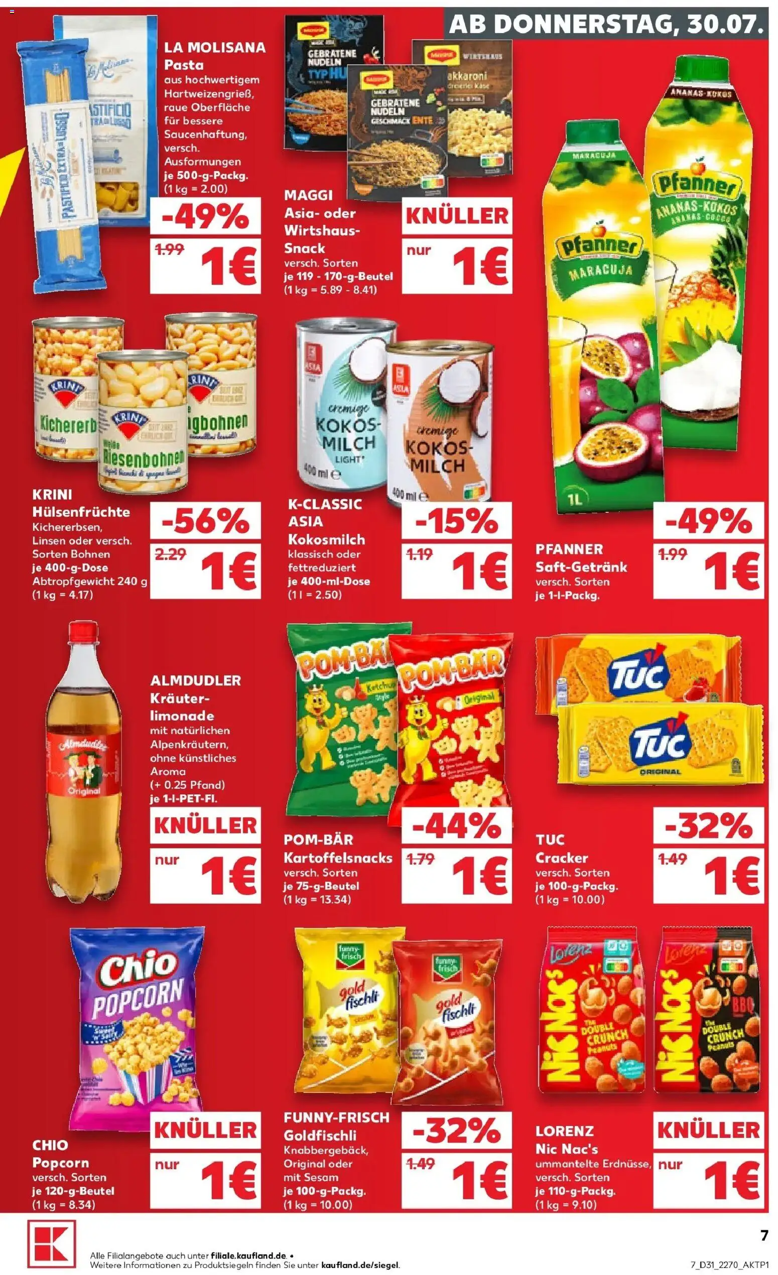 Kaufland Prospekt Buchen – gültig ab 30.07.2026 | Seite: 7 | Produkte: Maggi, Milch, Pasta, Nudeln