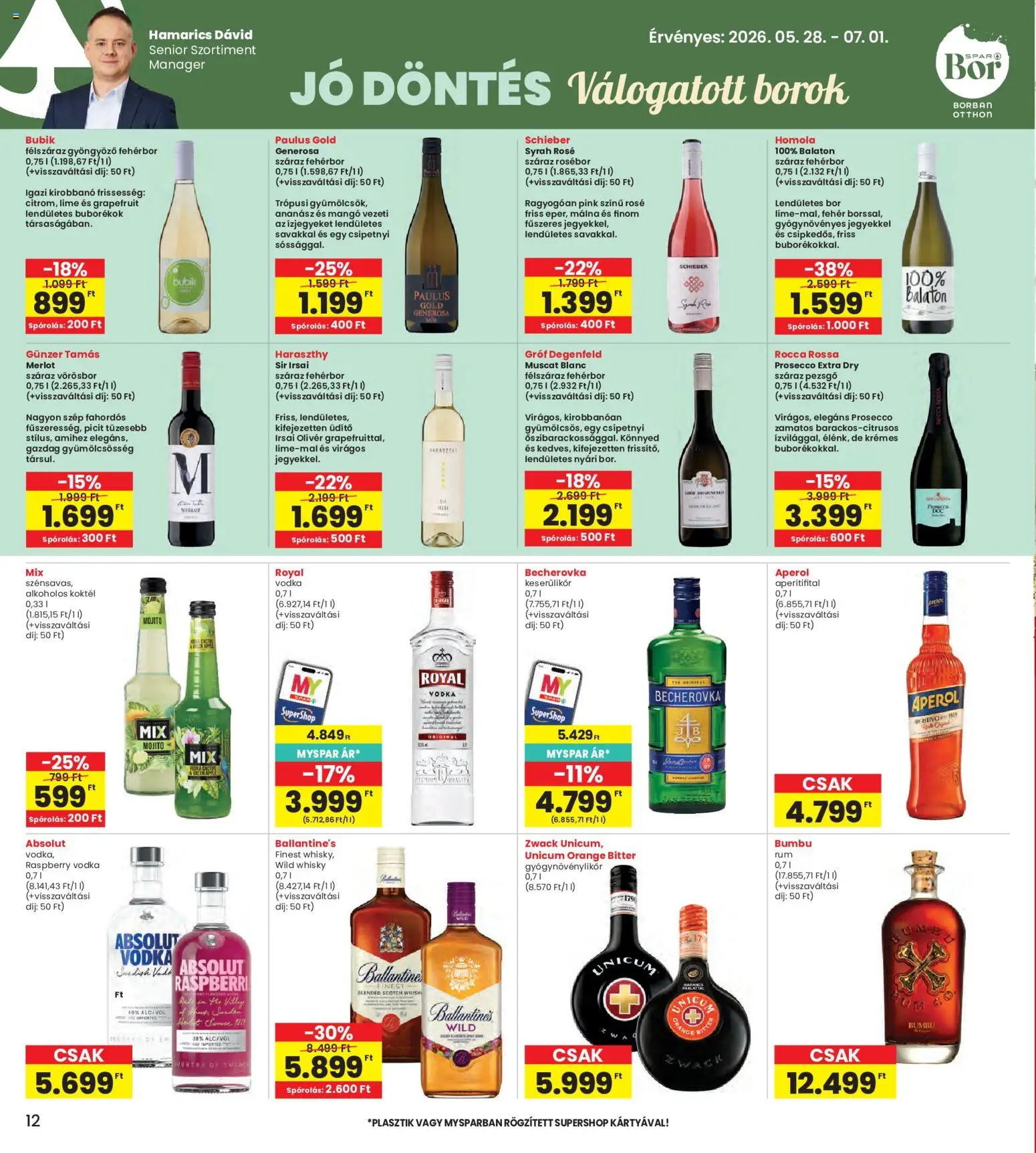 Interspar akciós ujság - amely érvényes a következő dátumtól: 28.05.2026 | Oldal: 12 | Termékek: Ananász, Vodka, Grapefruit, Mangó