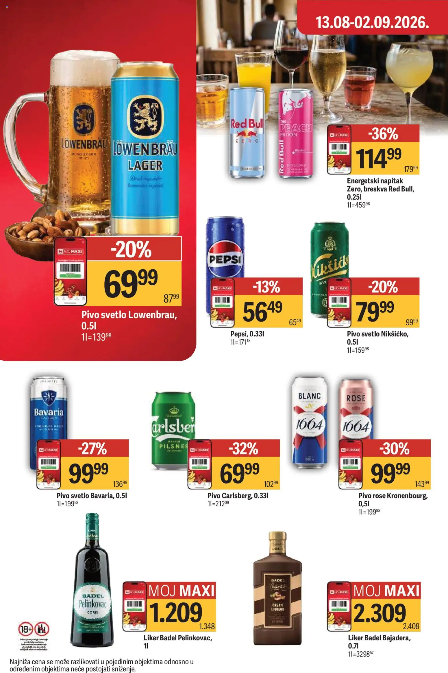 Maxi katalog - važi od 13.08.2026 | Strana: 45 | Proizvode: Liker, Red Bull, Pivo, Pepsi