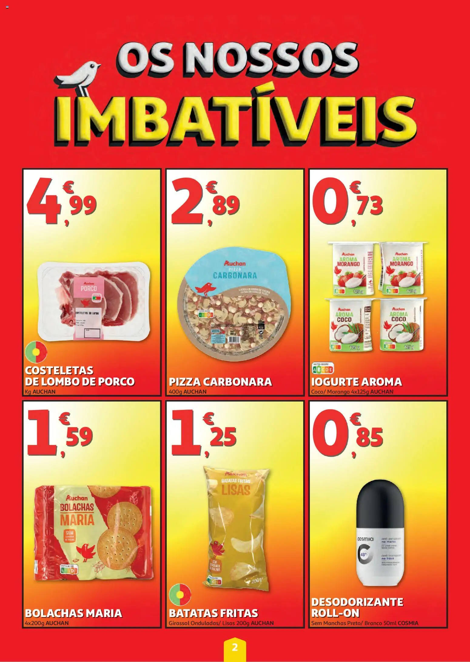 Auchan folheto │ válido de 06/08/2026 | Página: 2 | Produtos: Bolachas, Lombo, Iogurte, Batatas fritas