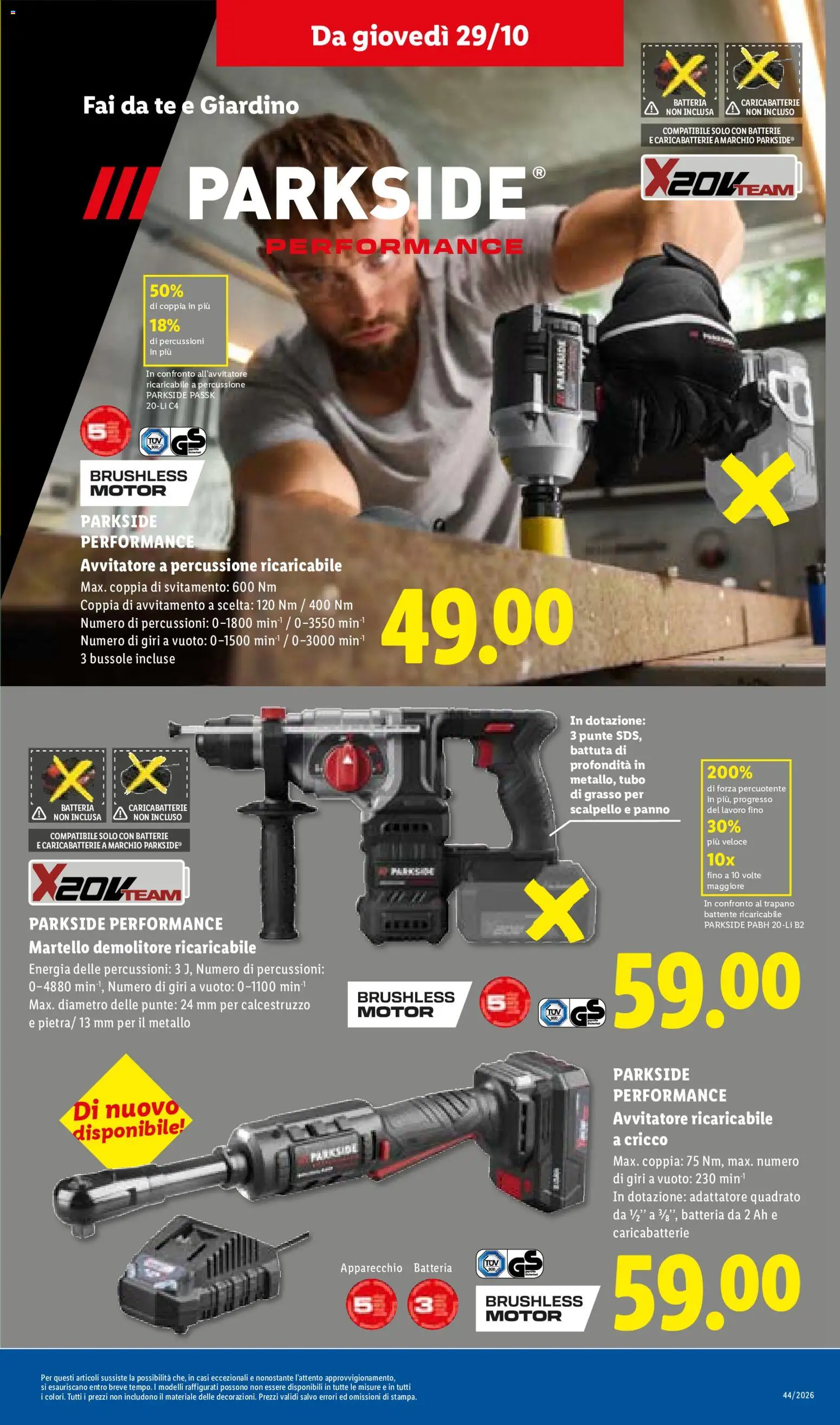 Volantino Lidl del 29/10/2026 | Pagina: 35 | Prodotti: Trapano, Batteria, Batterie, Caricabatterie