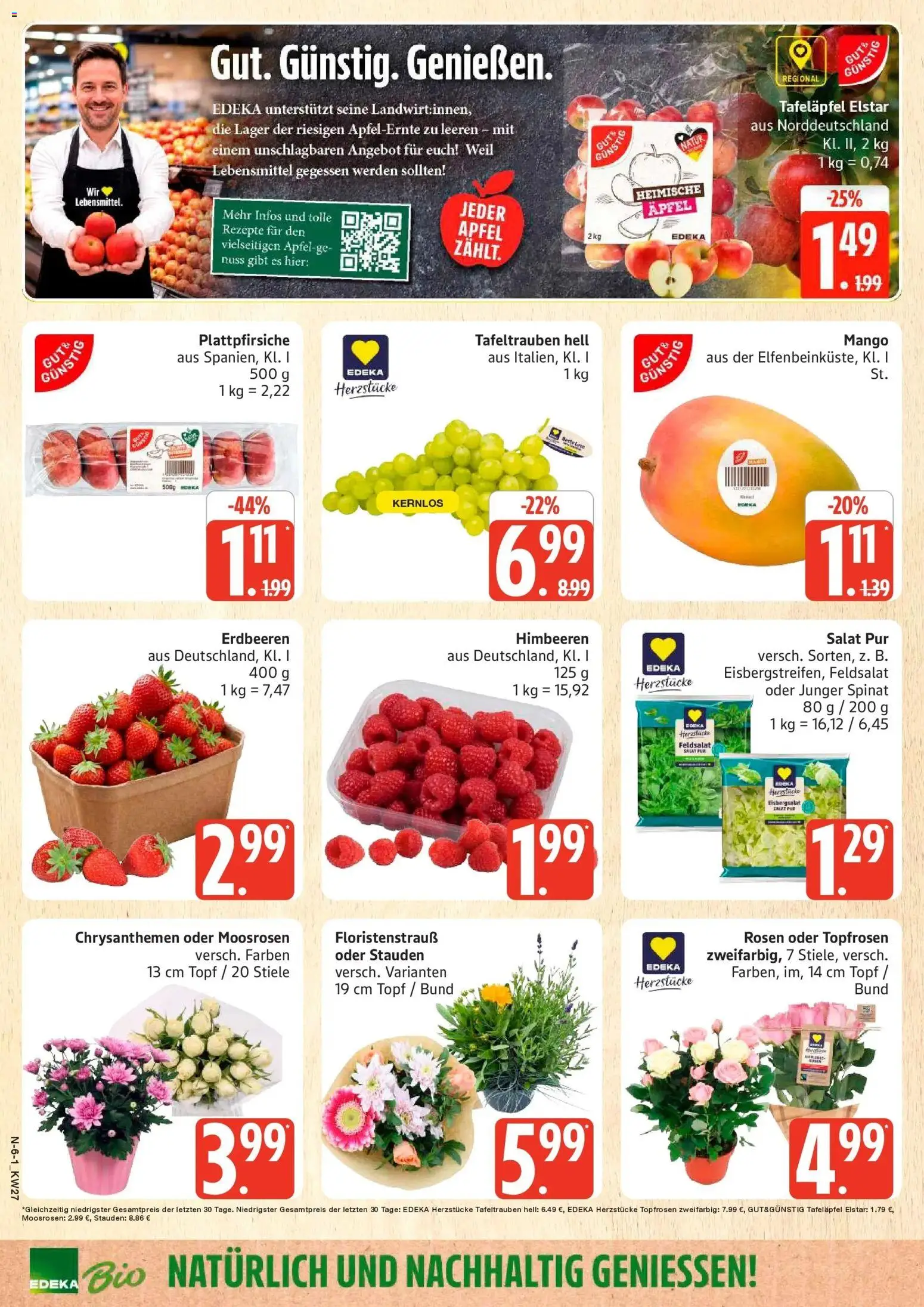 Edeka - EDEKA: Wochenangebote – gültig ab 28.06.2026 | Seite: 6 | Produkte: Himbeeren, Eisbergsalat, Mango, Salat