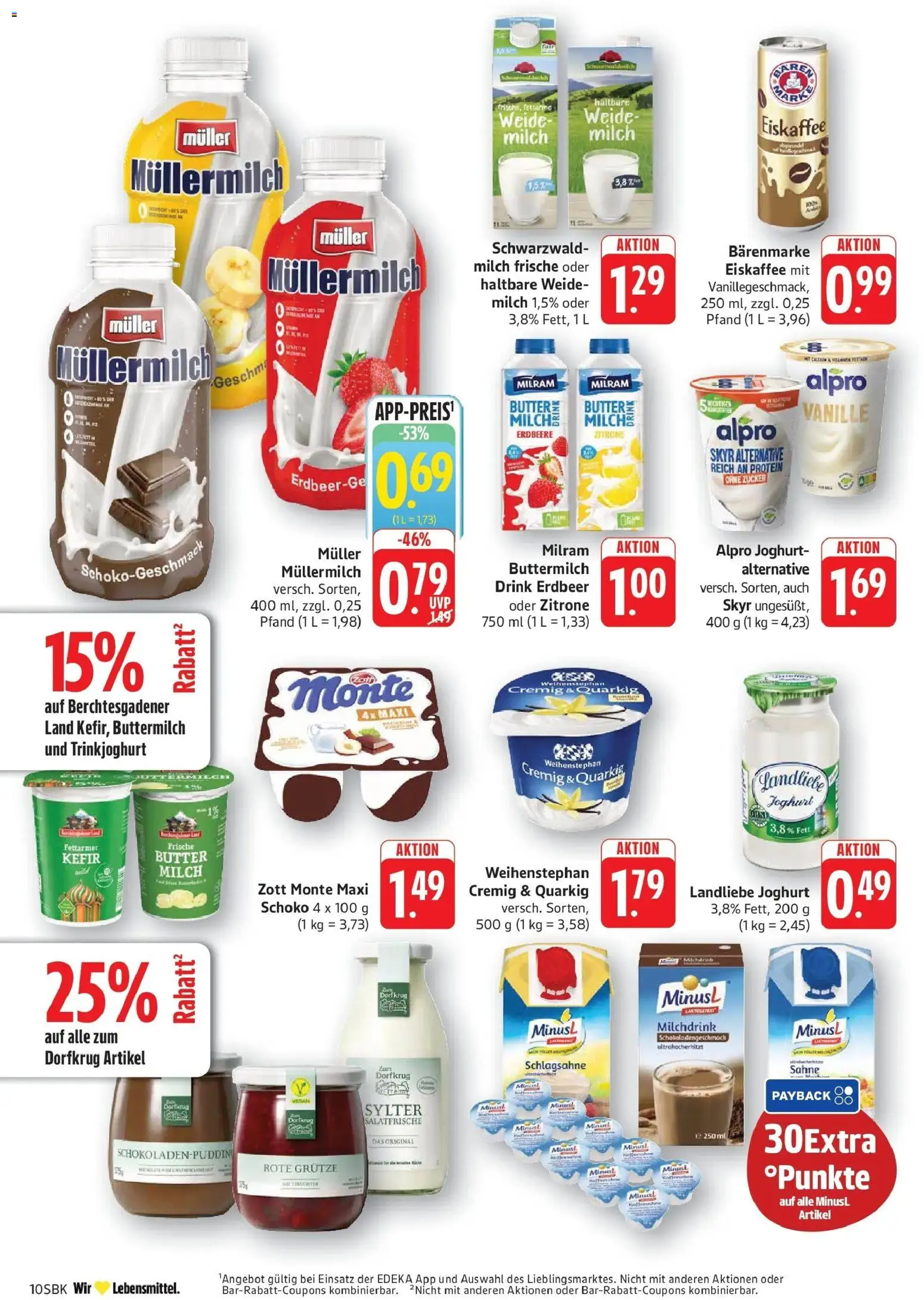E center Prospekt Bruchsal (ab 24.08.2026) zum Blättern | Seite: 10 | Produkte: Milch, Trinkjoghurt, Milram, Landliebe joghurt