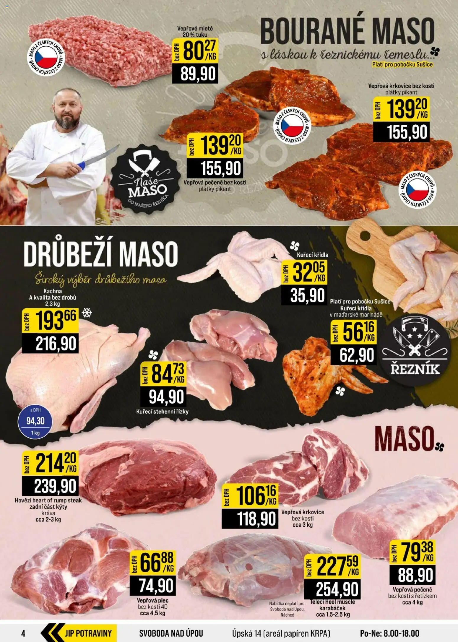 Jip leták - Cash & Carry od 26.08.2026 | Strana: 4 | Produkty: Plec bez kosti, Maso, Vepřová plec, Vepřová krkovice