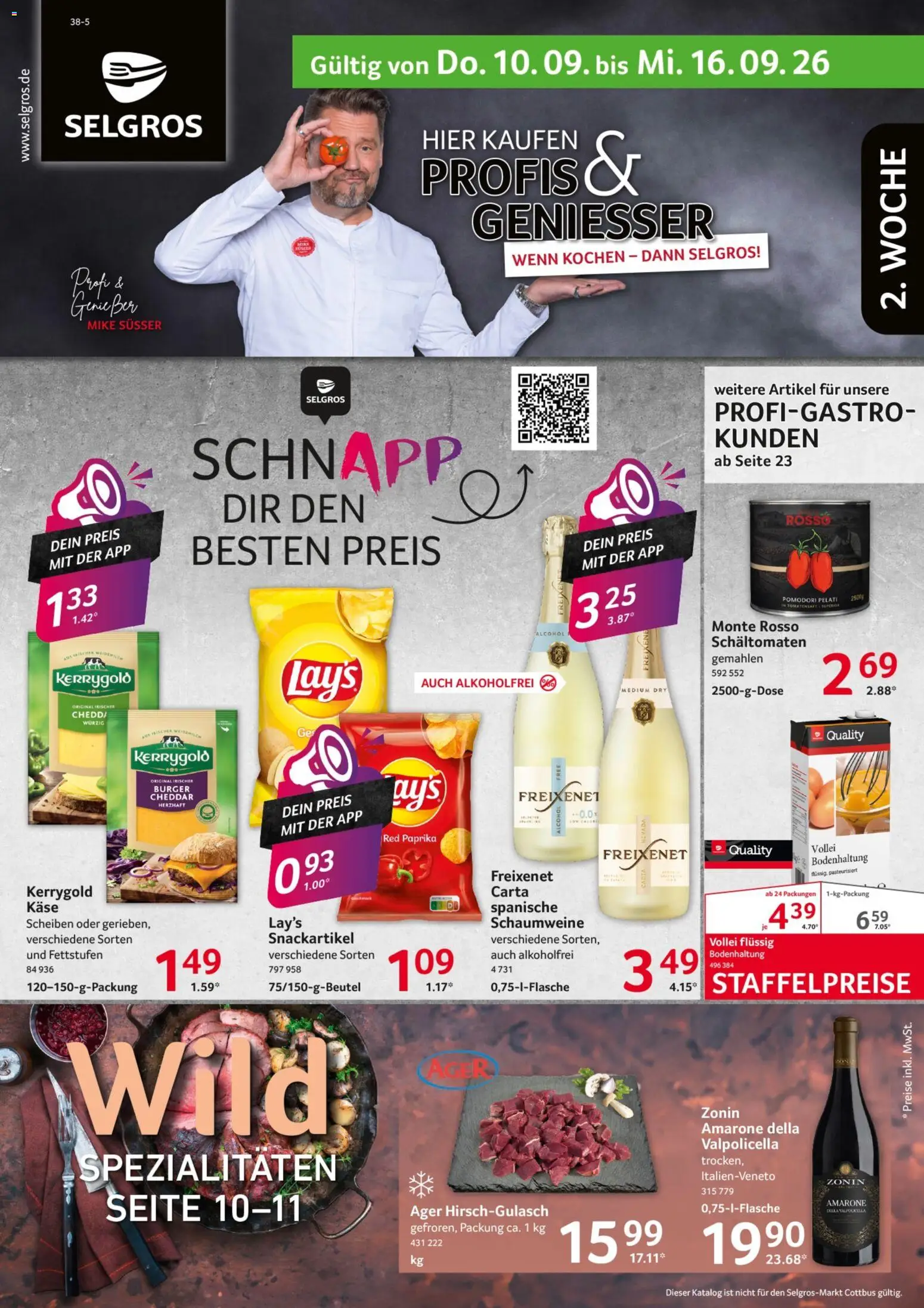 Selgros Prospekt – gültig ab 10.09.2026 | Seite: 1 | Produkte: Freixenet, Spezialitäten, Burger, Paprika