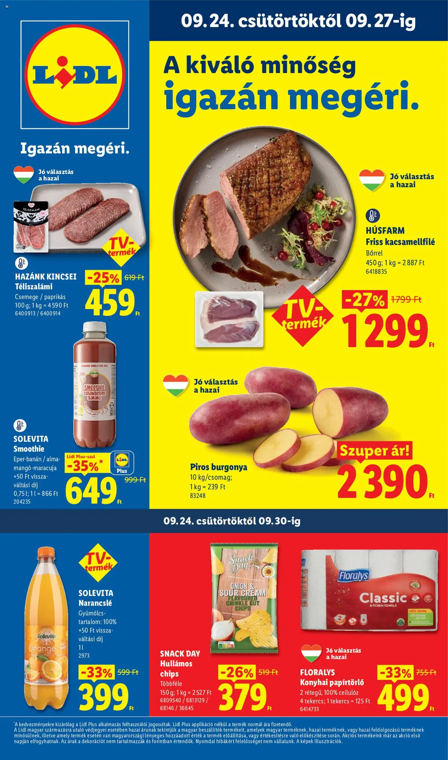 Lidl akciós ujság - amely érvényes a következő dátumtól: 2026.09.24. | Oldal: 1