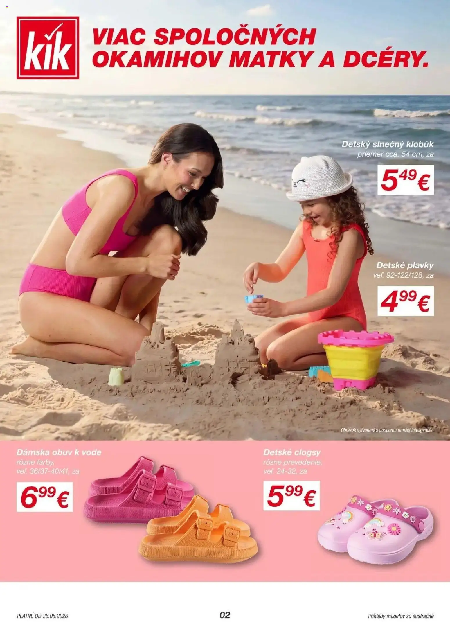 Nové Kik akcie – leták je platný od 25.05.2026 | Strana: 2 | Produkty: Plavky, Klobúk, Detské plavky