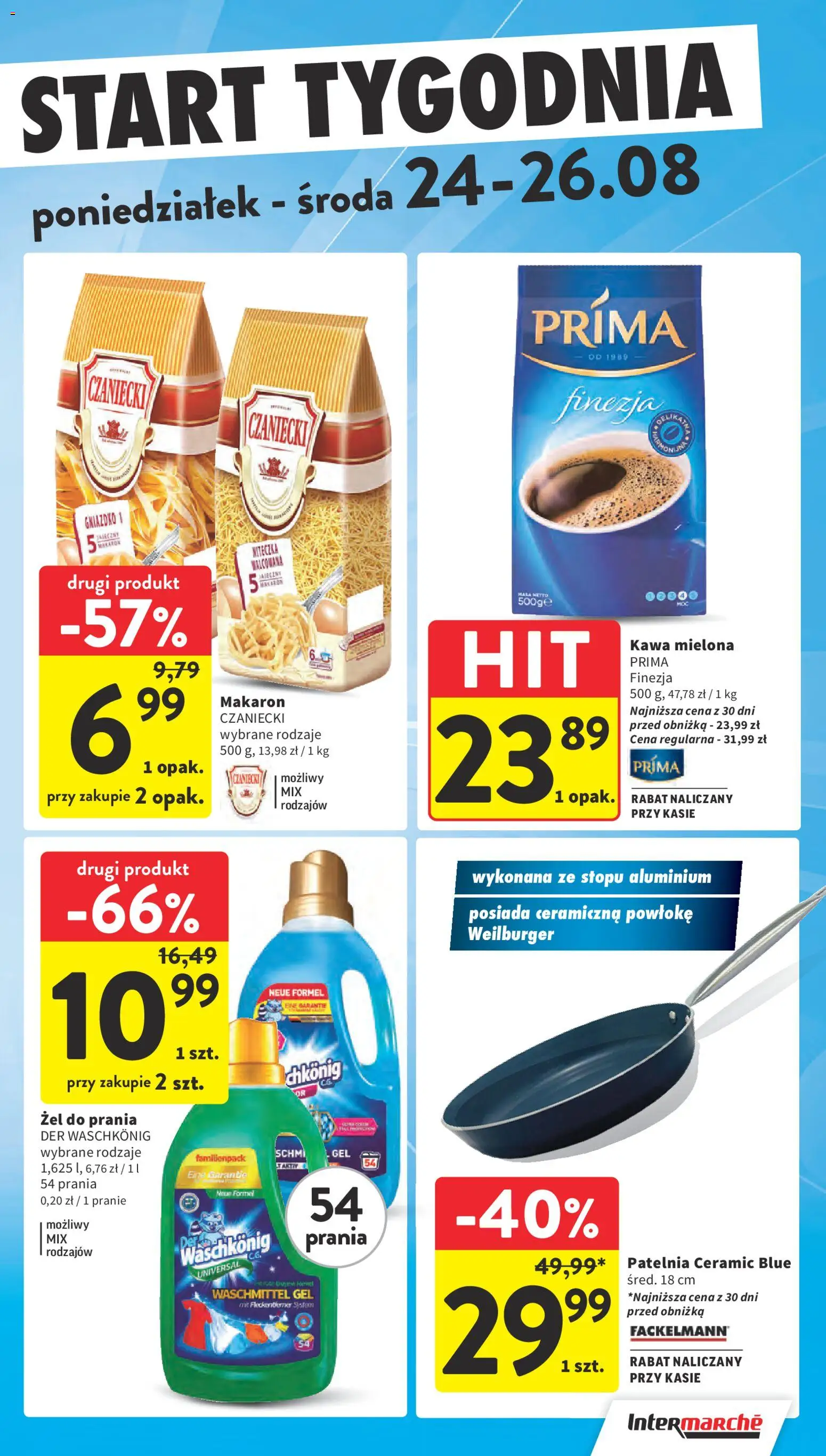 Intermarche gazetka od 20.08.2026 | Strona: 43 | Produkty: Kawa, Żel do prania, Makaron, Kawa mielona