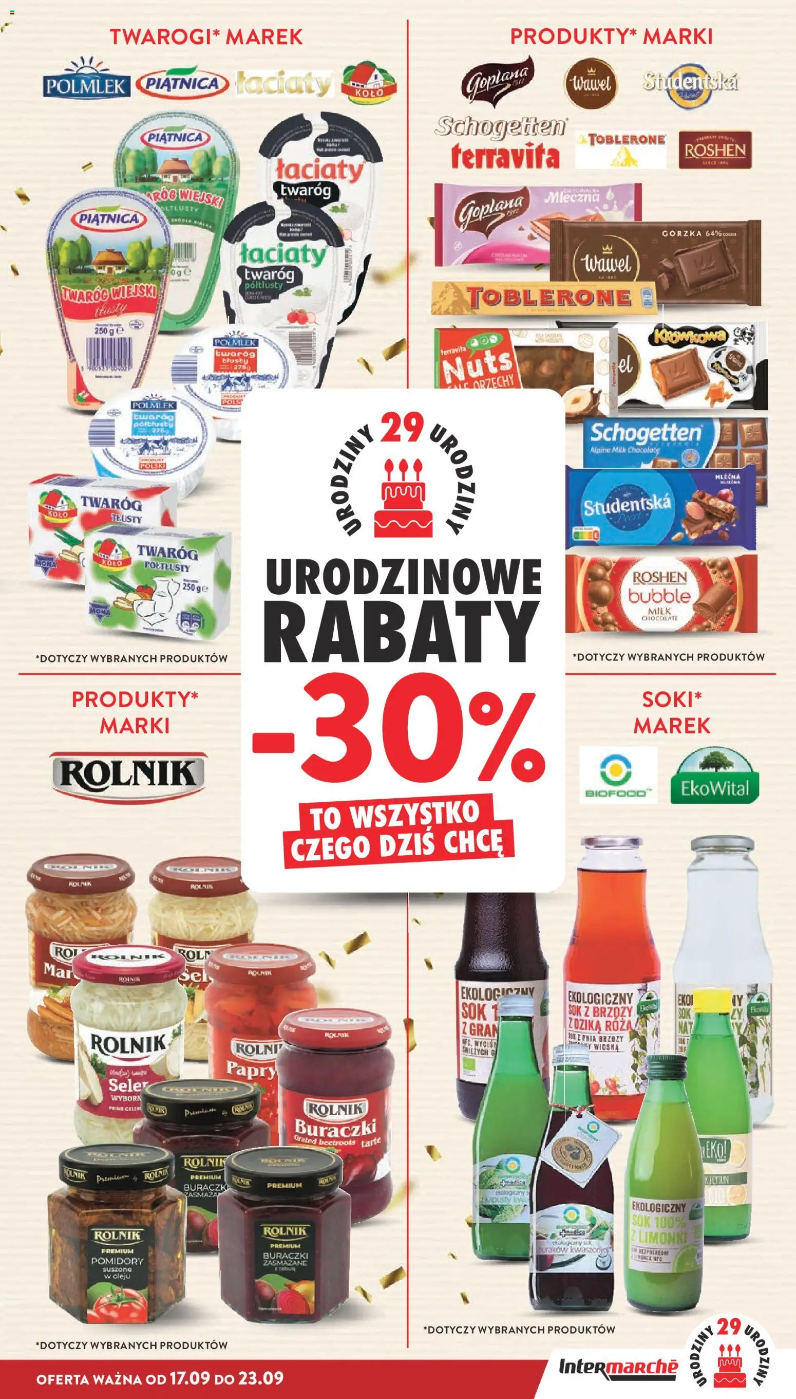 Intermarche gazetka od 17.09.2026 | Strona: 7 | Produkty: Piątnica, Sok, Pomidory, Orzechy