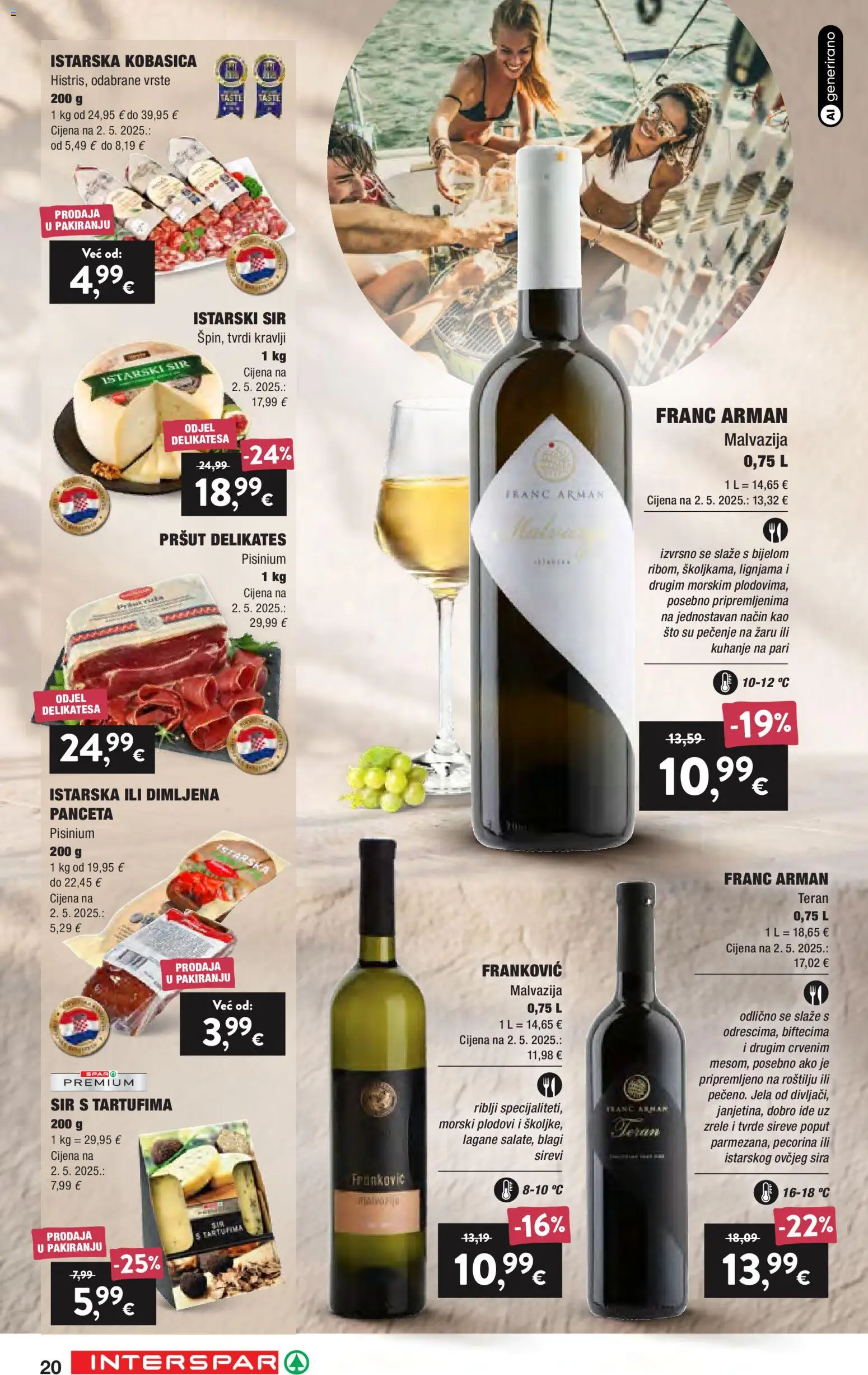 Interspar katalog | vrijedi od 16.09.2026 | Stranica: 20 | Proizvodi: Sir, Pršut, Morski plodovi, Panceta