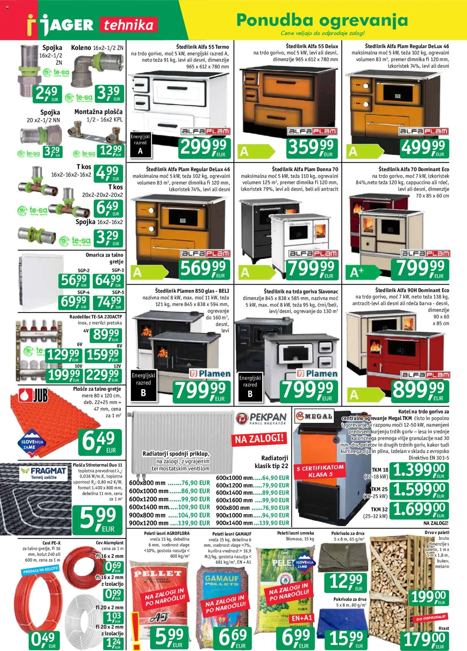 Novi Jager katalog ponudbe – veljaven od 26.08.2026 | Stran: 4 | Izdelki: Kos, Barva, Štedilnik, Omarica