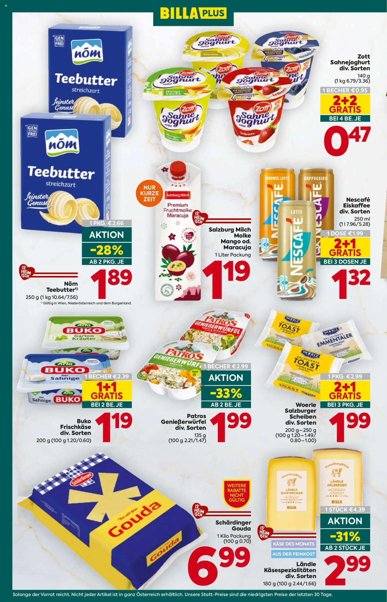 Billa Plus Flugblatt gültig ab 13.08.2026 | Seite: 10 | Produkte: Zitrone, Eiskaffee, Milch, Joghurt