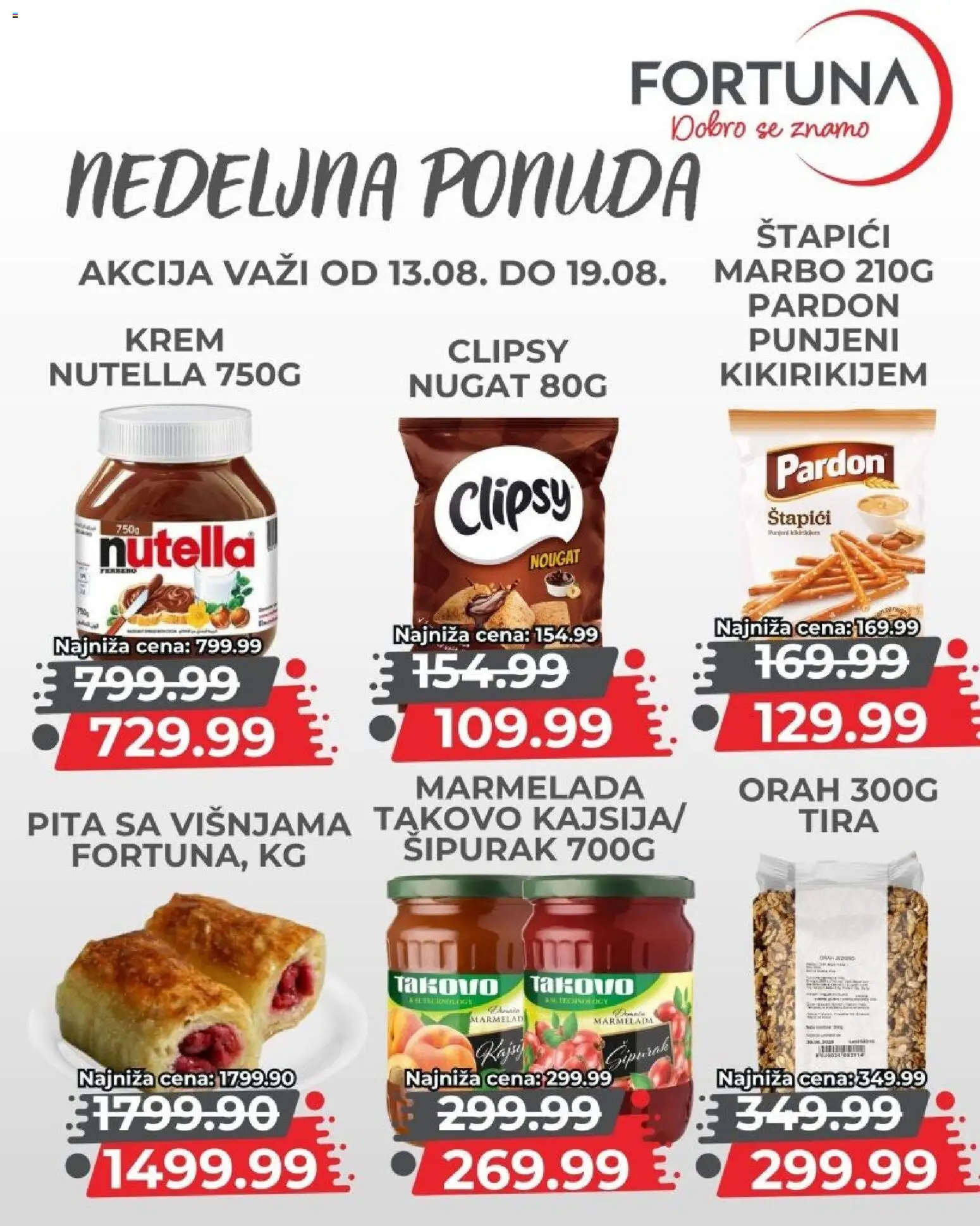 Fortuna Market katalog - važi od 13.08.2026 | Strana: 8 | Proizvode: Orah, Pita, Nutella, Krem