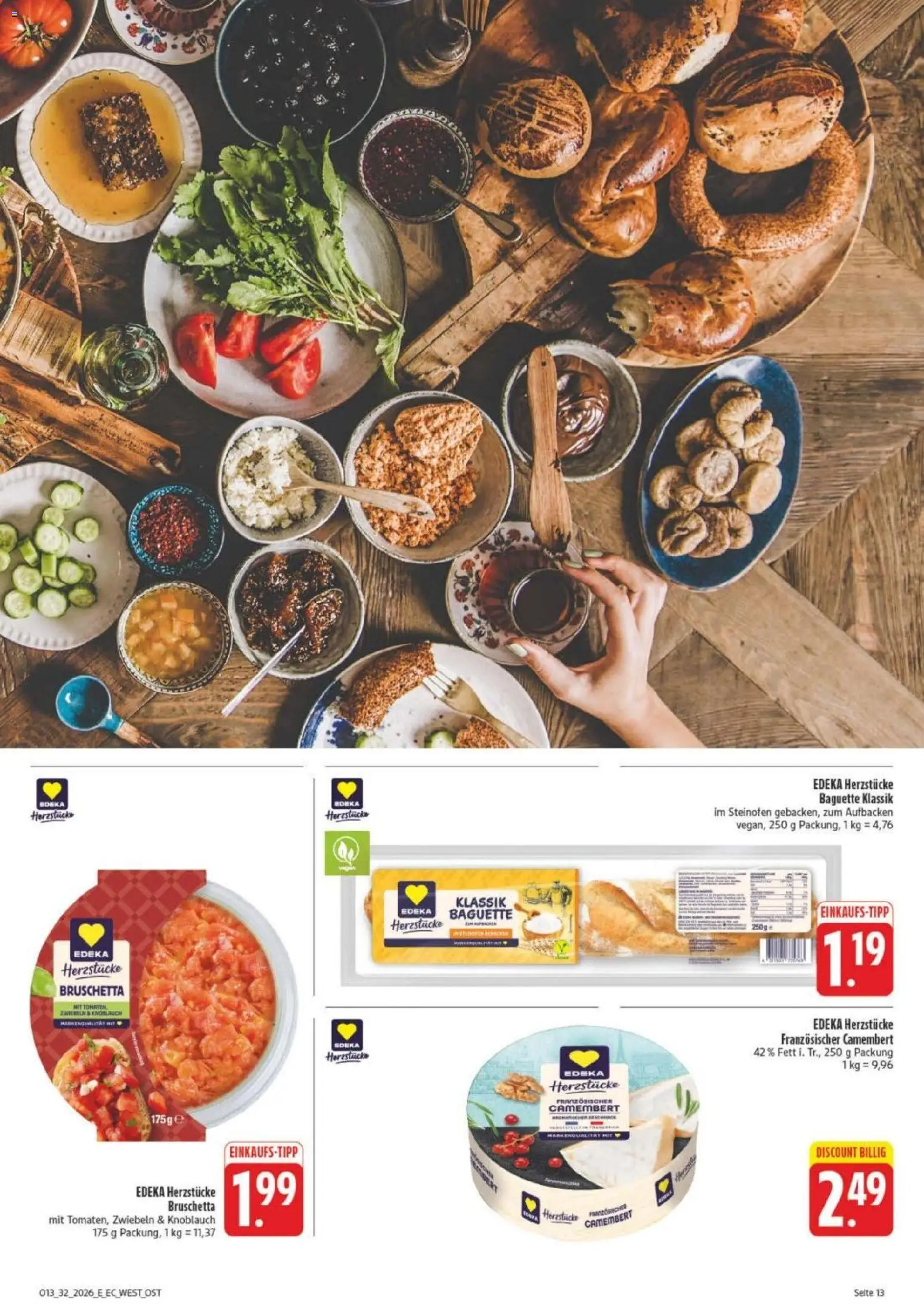 Edeka Prospekt Leipzig – gültig ab 03.08.2026 | Seite: 27 | Produkte: Baguette, Tomaten, Zwiebeln, Knoblauch