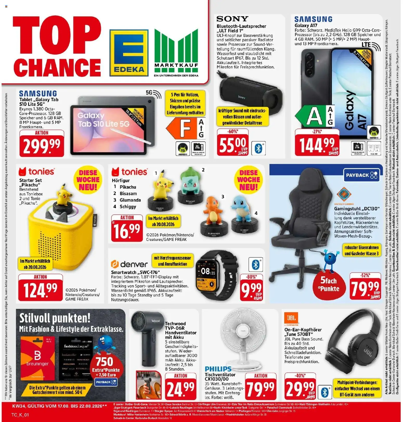 Marktkauf Prospekt Friedrichshafen (ab 17.08.2026) » Angebote online | Seite: 29 | Produkte: Mikrofon, Smartwatch, Samsung, Gamingstuhl