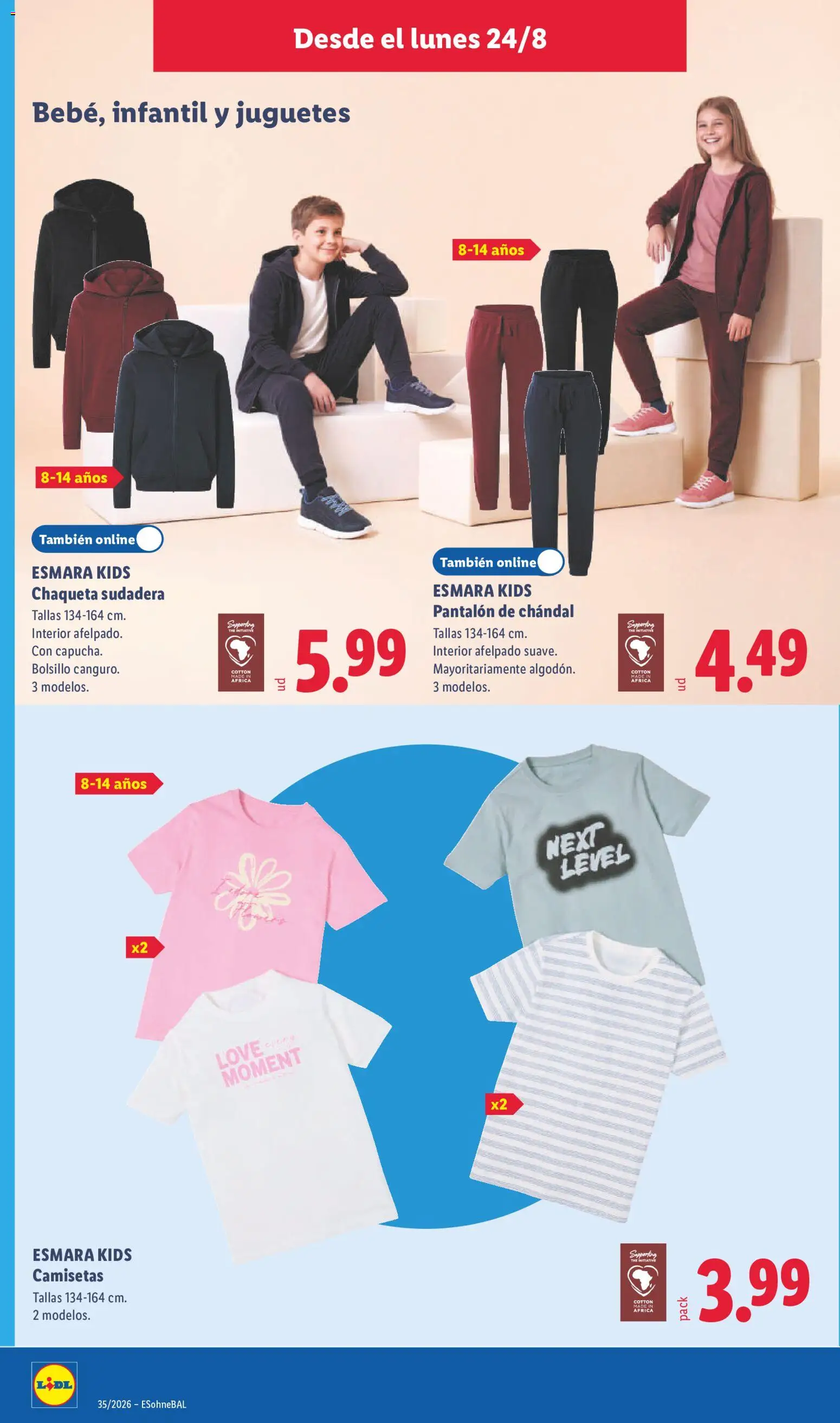 Lidl folleto de bazar │ válido desde el 24/08/2026 | Página: 8 | Productos: Sudadera, Chaqueta, Juguetes, Pantalón de chándal