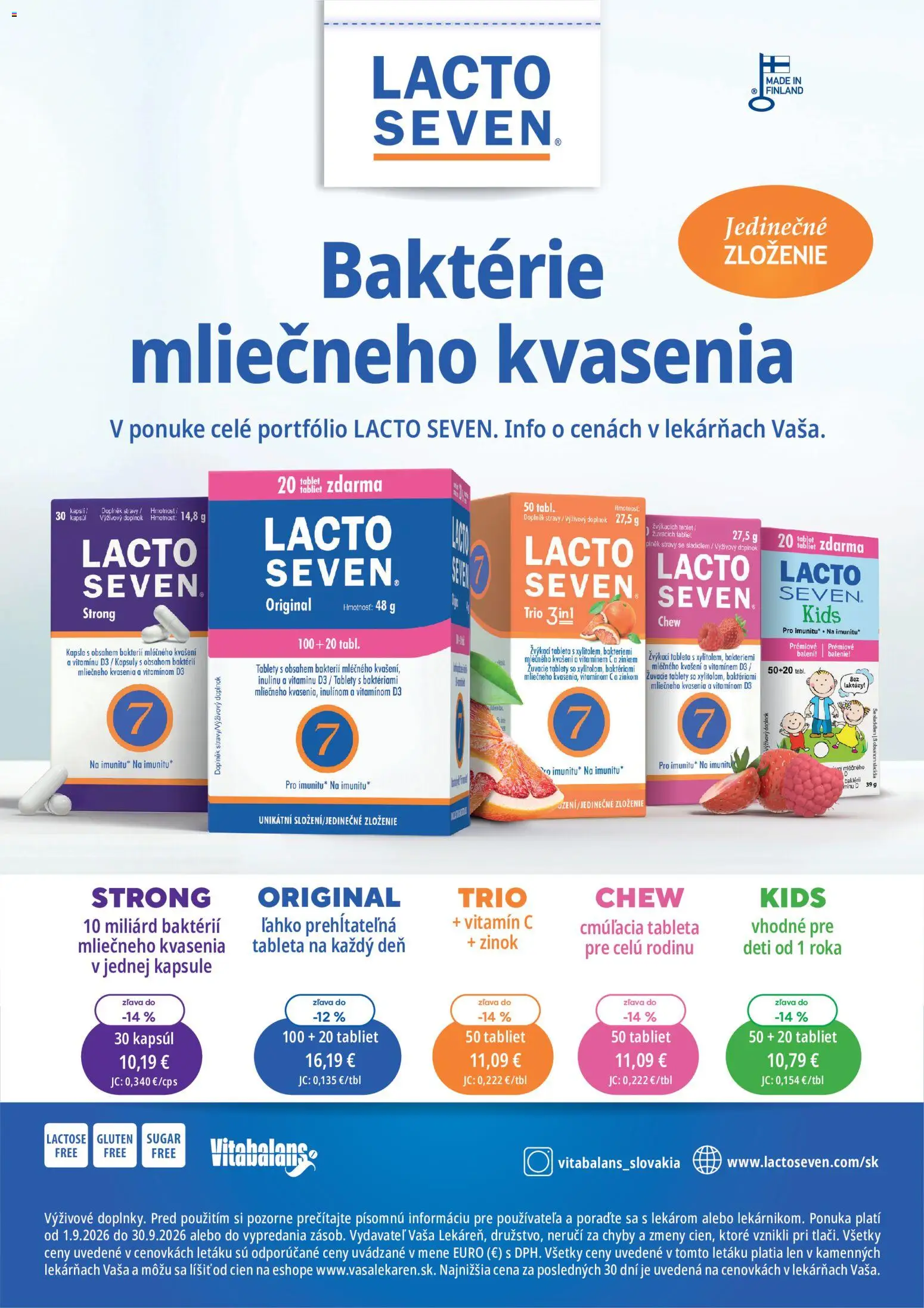 Nové Vaša lekáreň akcie – leták je platný od 01.09.2026 | Strana: 14 | Produkty: Tablet, Kapsule