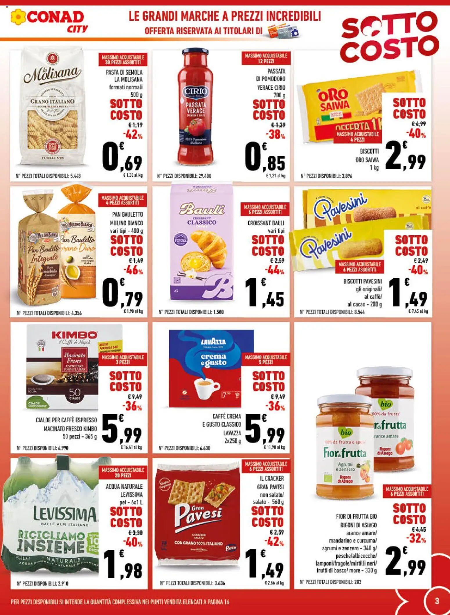 Volantino Conad del 16/07/2026 | Pagina: 3 | Prodotti: Crema, Frutta, Pomodoro, Pasta