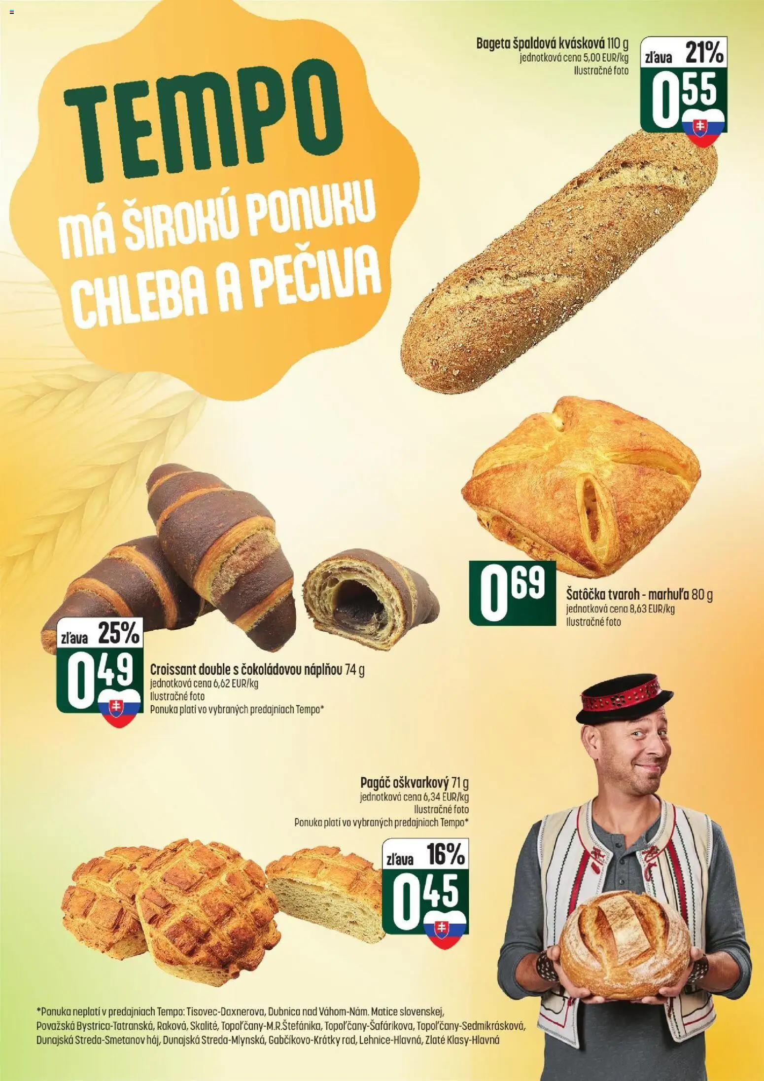 Nové COOP Jednota akcie – leták je platný od 15.10.2026 | Strana: 25 | Produkty: Croissant, Bageta, Tvaroh