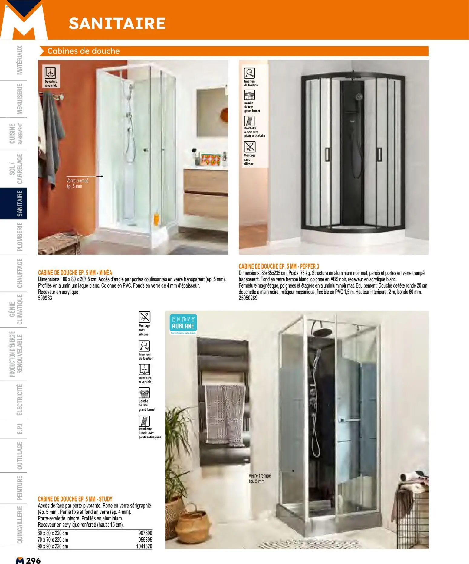 {H1} | Page: 296 | Produits: Poids, Porte, Étagère, Douche