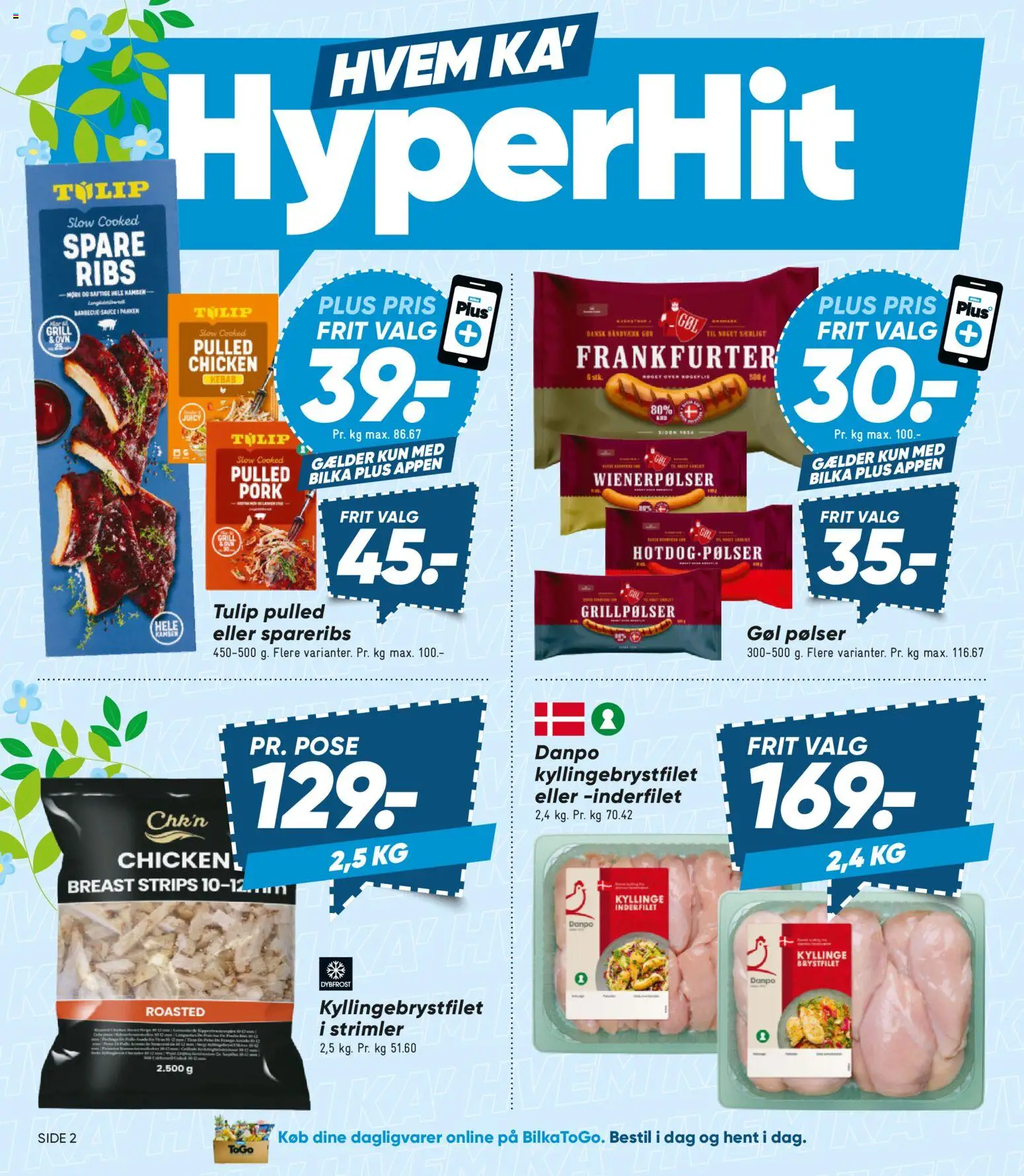Bilka tilbudsavis – gyldig fra 08.05.2026 | Side: 2 | Produkter: Pølser, Ribs, Kebab, Aparelho de barbear