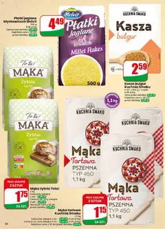 Pogląd oferty "Mąka żytnia Tota!, Mąka żytnia typ 720, 1 kg" - ważna od 20.05.2026 | Strona: 36 | Produkty: Kasza, Bulgur, Płatki, Kasza bulgur