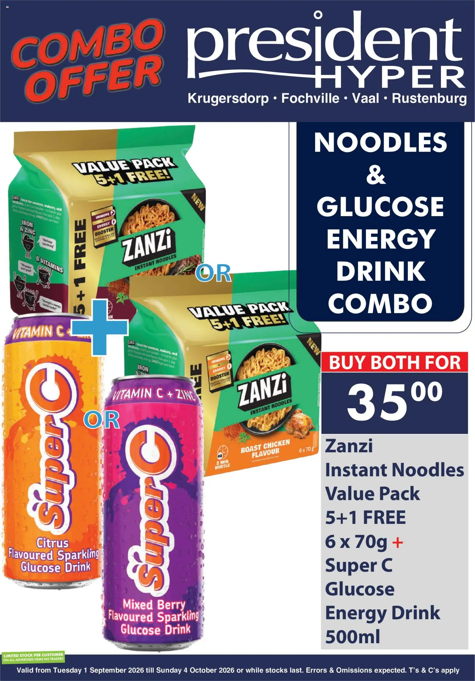 New President Hyper catalogue – valid from 01/09/2026 | Page: 5 | Products: Iron, Chicken, Noodles, Stock