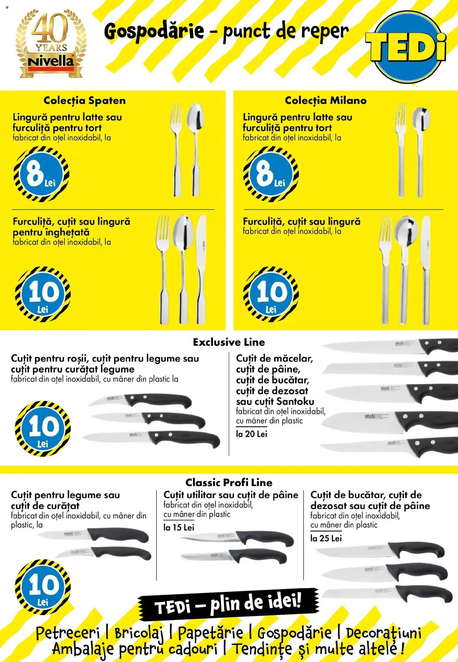 Noul catalog TEDi – valabil de la 29.03.2026 | Pagină: 10 | Produse: Mâner, Cuțit, Tort, Înghețată