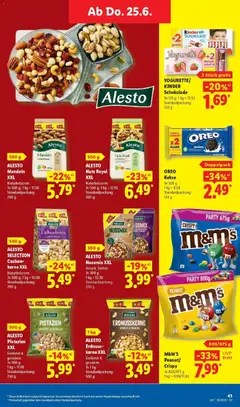 Lidl Prospekt Hagen ab 21.06.2026 gültig | Seite: 63 | Produkte: Yogurette, Schokolade, Mandeln, Kekse