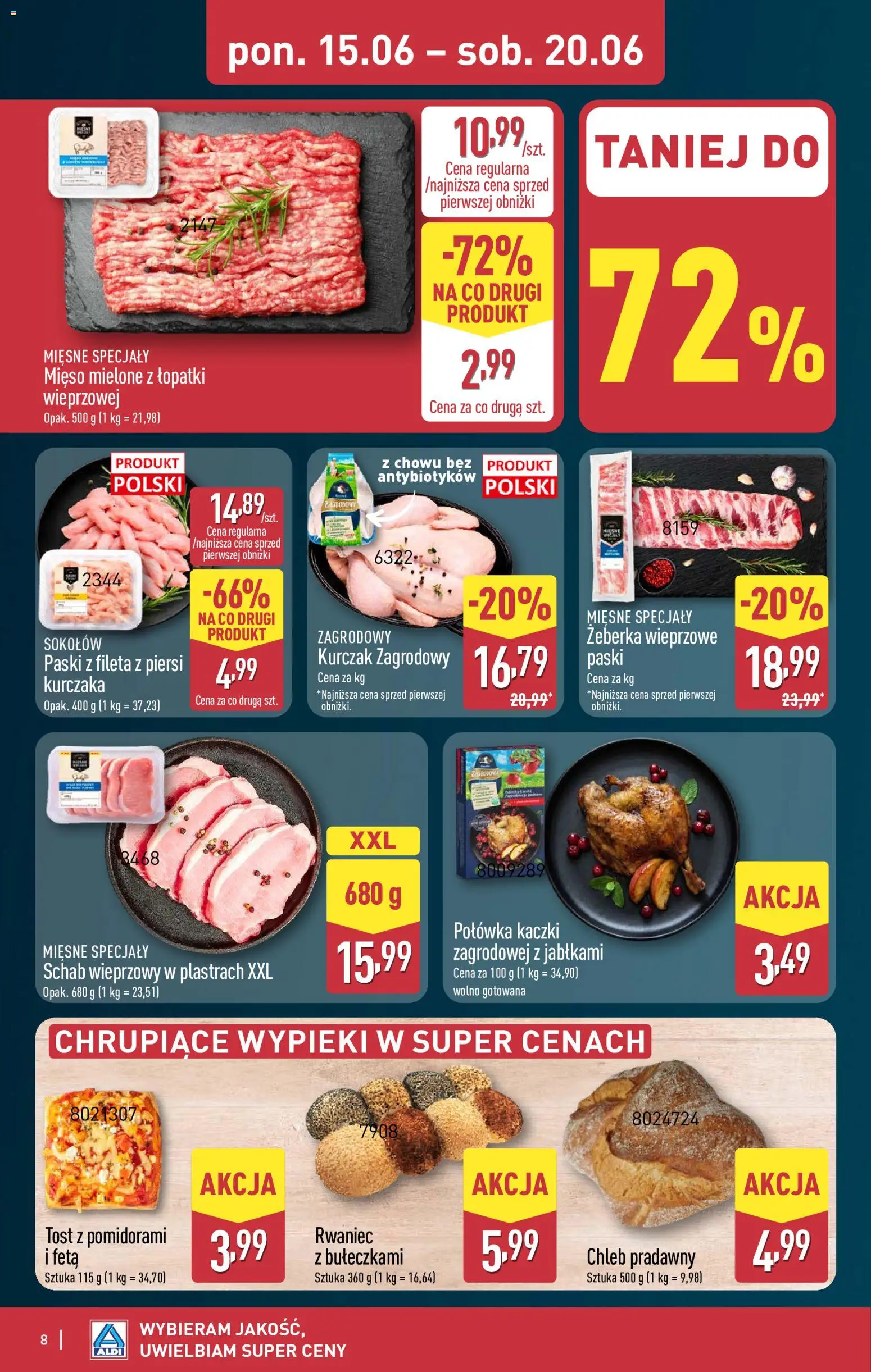 Aldi Polsko leták od 15.06.2026 | Strana: 8 | Produkty: Chléb, Feta