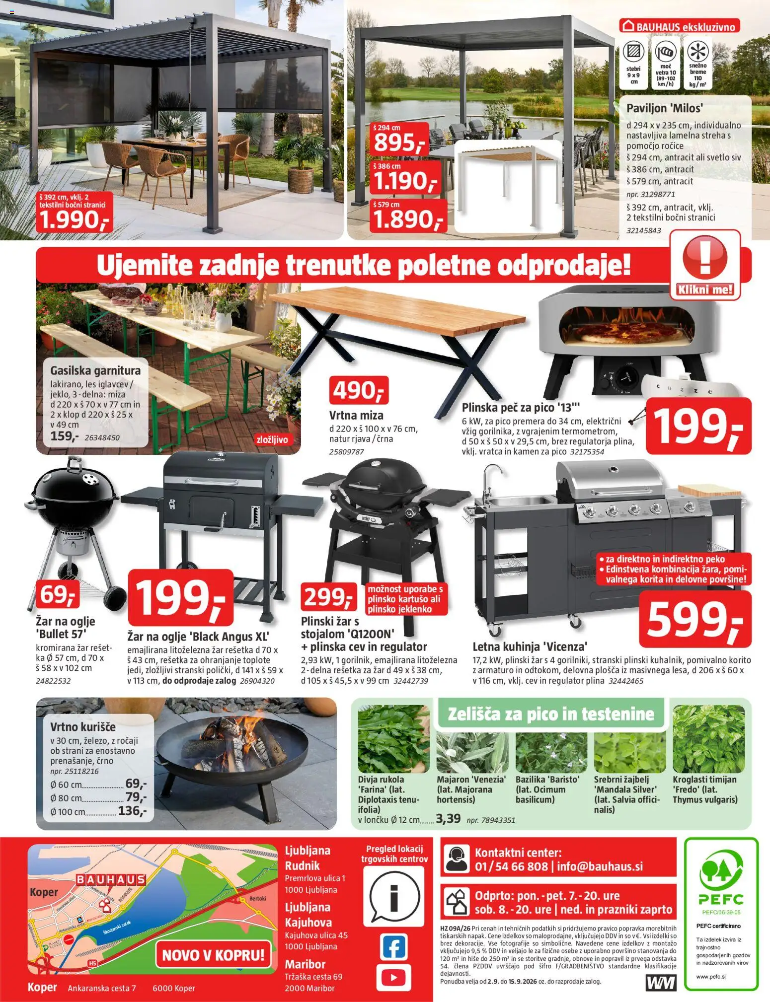 Novi Bauhaus katalog ponudbe – veljaven od 02.09.2026 | Stran: 24 | Izdelki: Plinski žar, Zar, Miza, Testenine