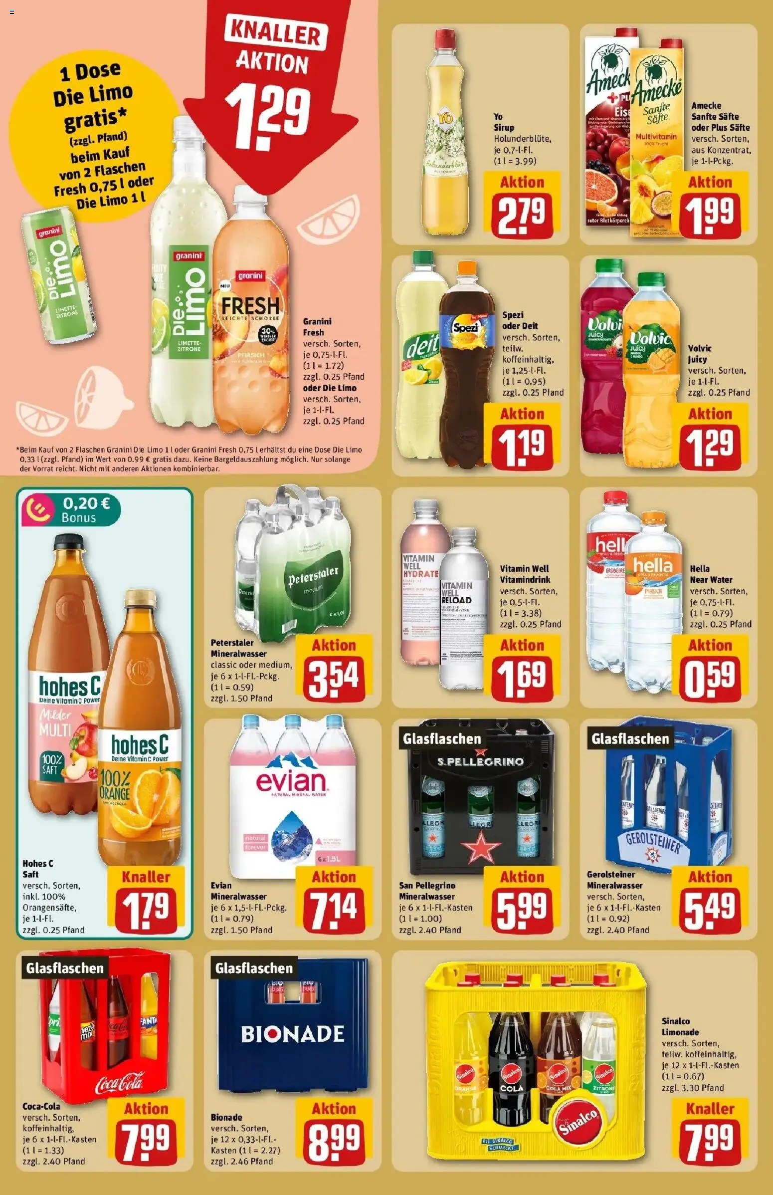 REWE Prospekt ab 21.09.2026 zum Blättern » Angebote | Seite: 26 | Produkte: Sinalco, Mineralwasser, Hella, Granini die limo