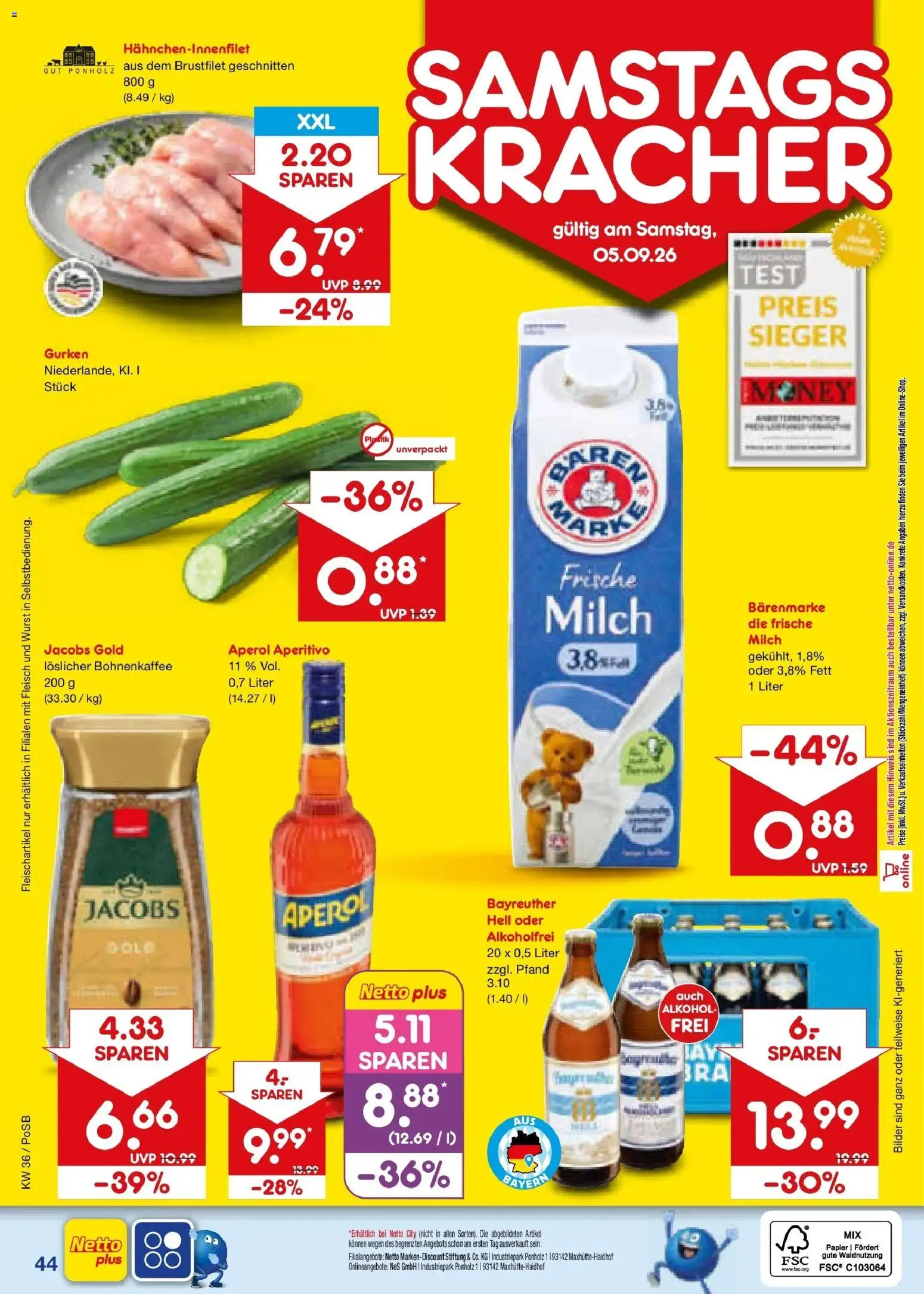 Netto Marken-Discount Prospekt Regensburg (ab 31.08.2026) » Angebote | Seite: 56 | Produkte: Bayreuther hell, Bilder, Alkohol, Fleisch