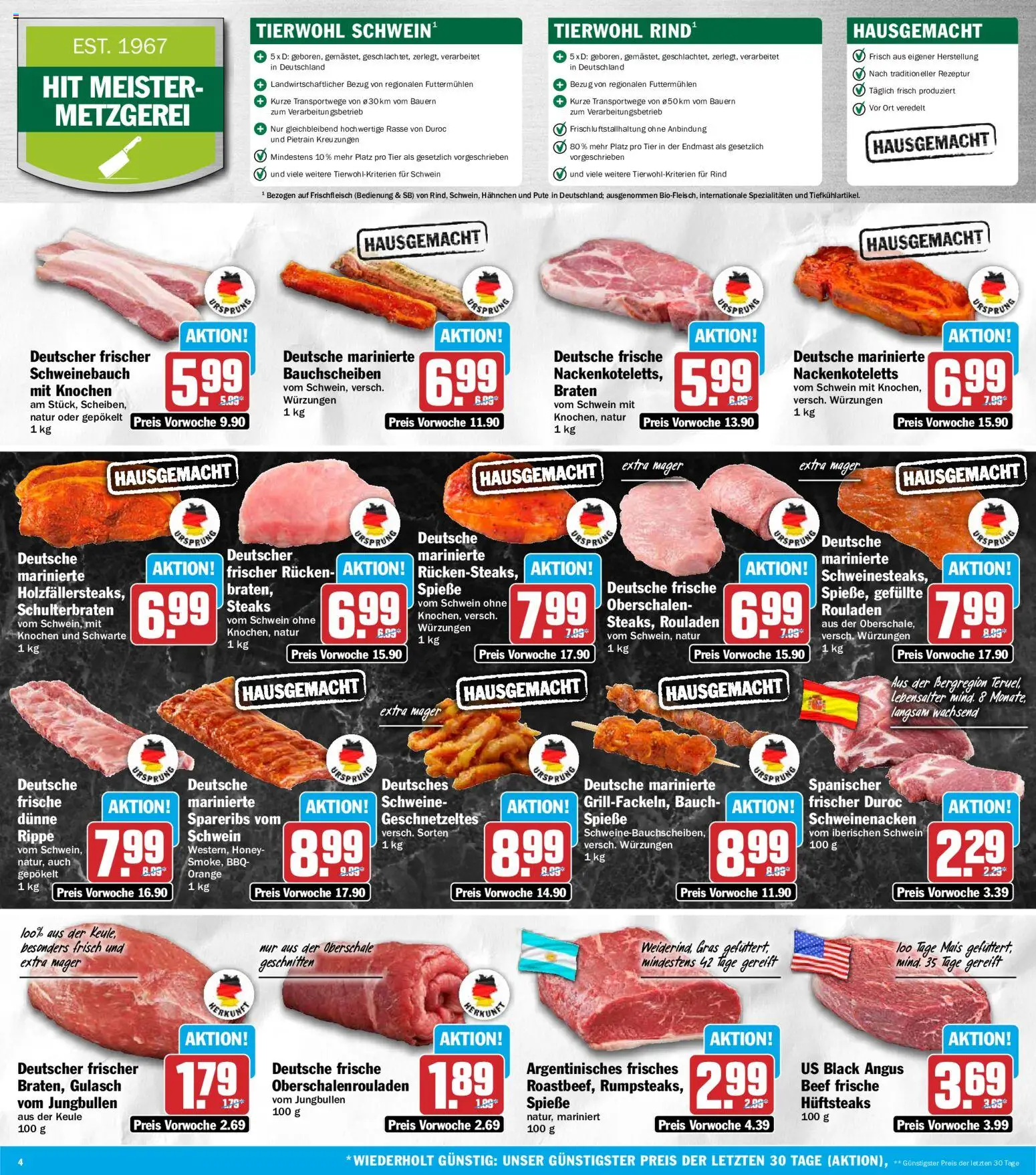 HIT Prospekt – gültig ab 13.07.2026 | Seite: 4 | Produkte: Hahnchen, Schweinebauch, Schweinenacken, Spieße