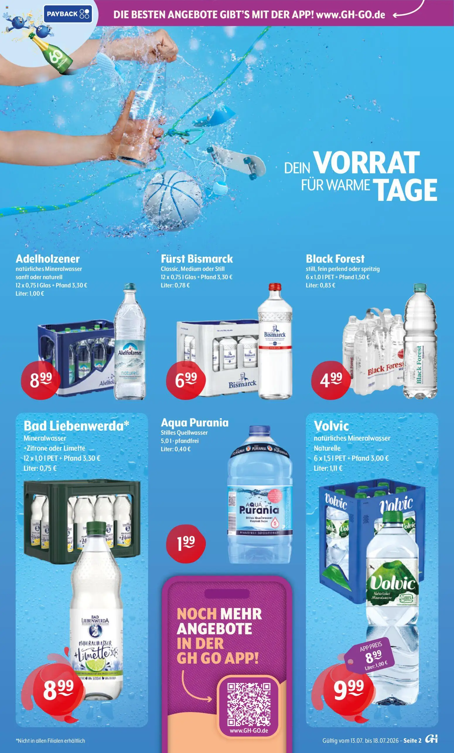 Getränke Hoffmann Prospekt – gültig ab 13.07.2026 | Seite: 2 | Produkte: Bad, Adelholzener, Limette, Volvic