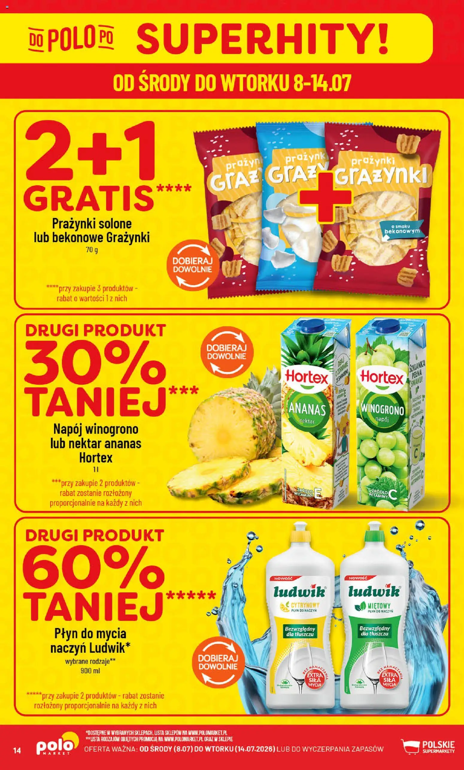 POLOmarket gazetka od 08.07.2026 | Strona: 14 | Produkty: Szklanka, Winogrono, Ananas