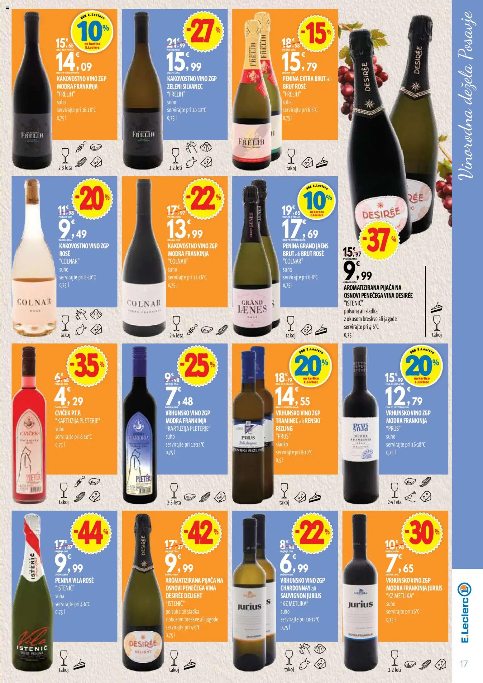Novi E.leclerc katalog ponudbe – veljaven od 13.10.2026 | Stran: 17 | Izdelki: Penina, Vino, Jagode