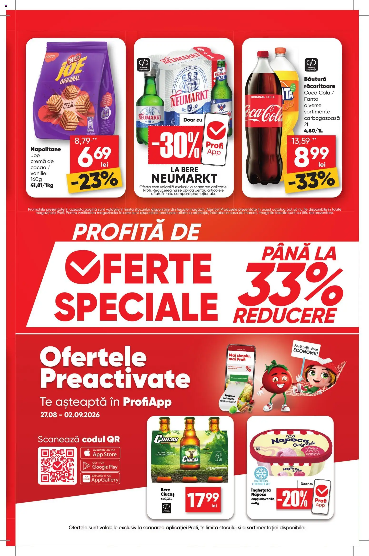 Noul catalog Profi – valabil de la 27.08.2026 | Pagină: 3 | Produse: Bautura racoritoare, Cremă, Cacao, Înghețată