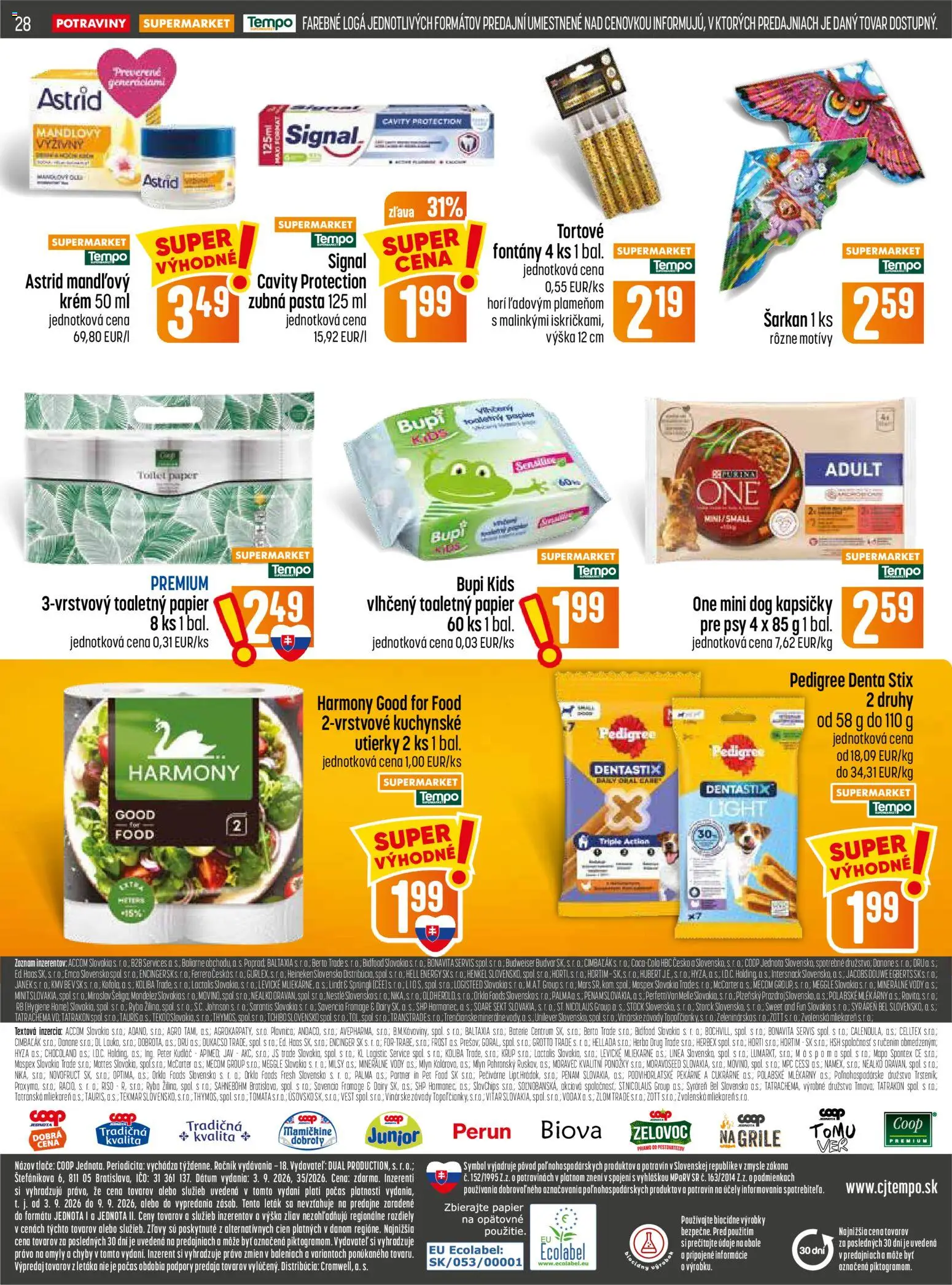 Nové COOP Jednota akcie – leták je platný od 03.09.2026 | Strana: 28 | Produkty: Pór, Ryba, Ponožky, Utierky