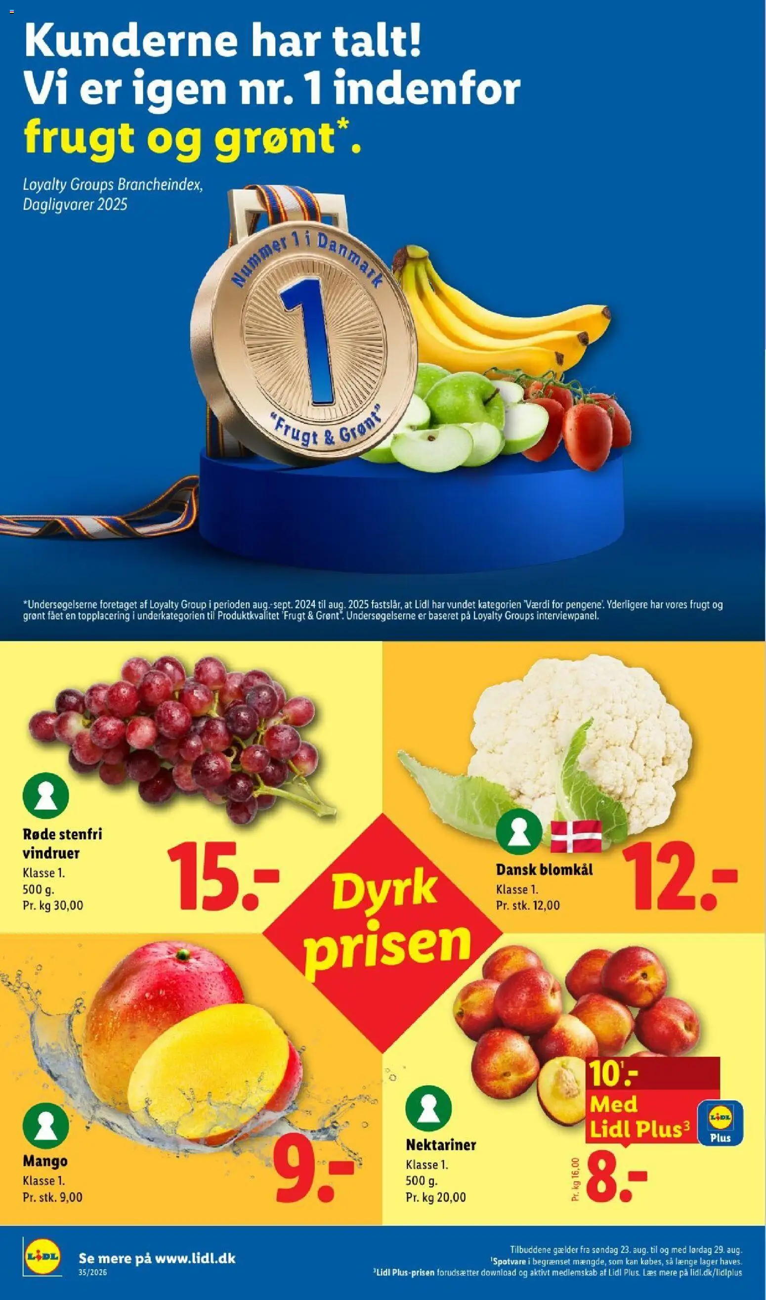 Lidl tilbudsavis – gyldig fra 23/08/2026 | Side: 8 | Produkter: Dagligvarer, Blomkål, Nektariner, Søm