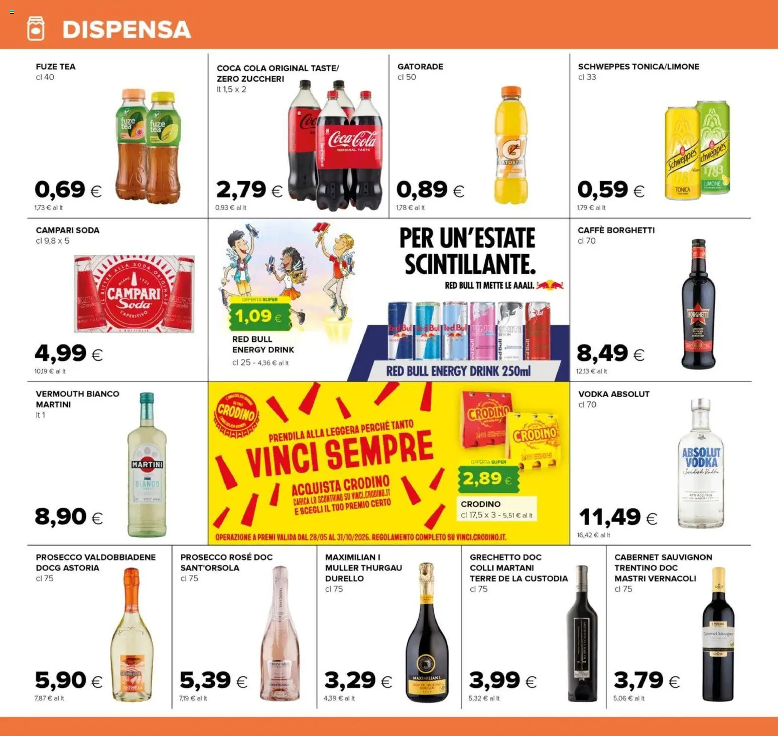 Volantino Oasi del 02/07/2026 | Pagina: 20 | Prodotti: Vodka, Prosecco, Limone, Red Bull