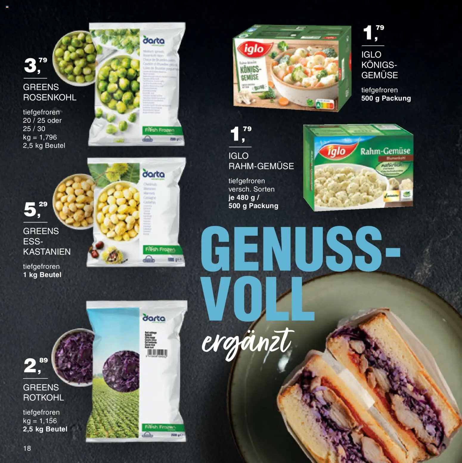 Handelshof Wildkatalog – gültig ab 15.10.2026 | Seite: 18 | Produkte: Rotkohl, Iglo, Gemüse